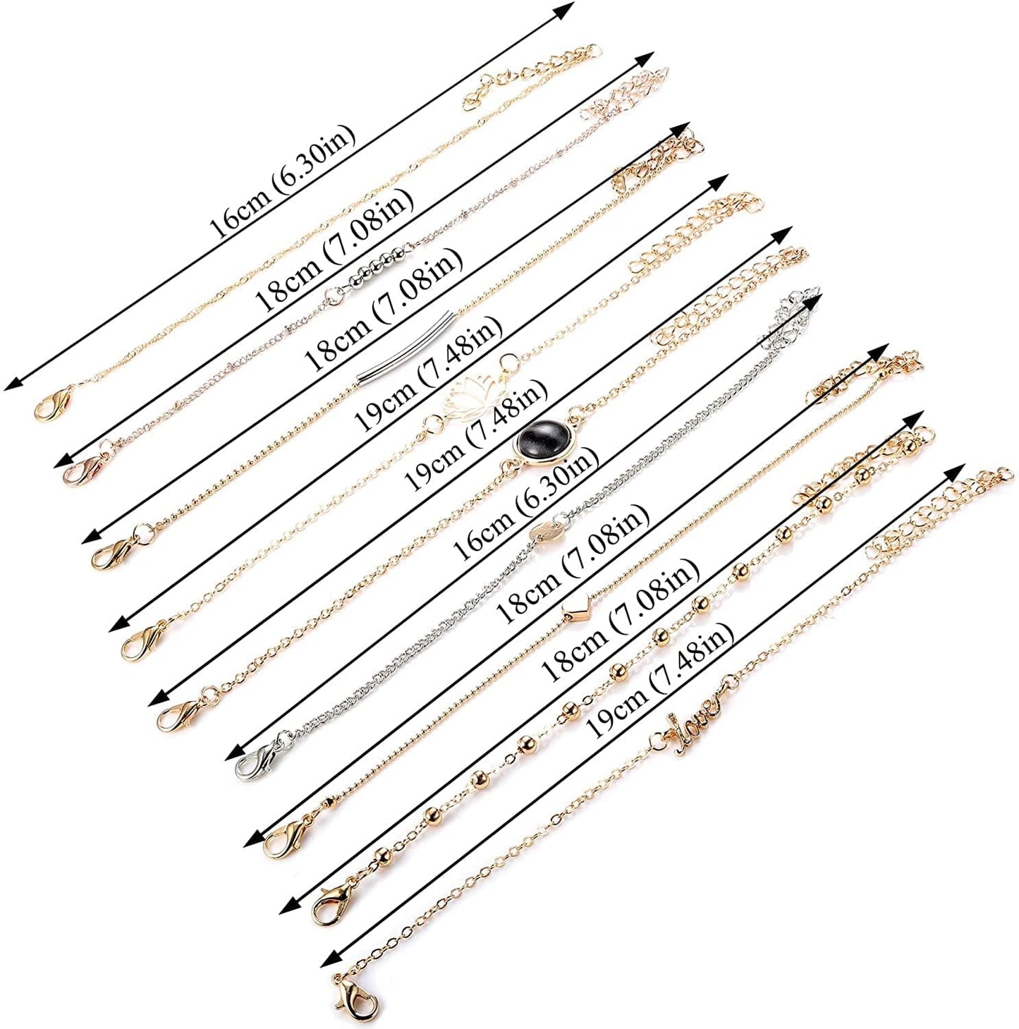 YADOCA 20 Pcs Layered Bracelet Set for Women Multiple Stackable Wrap Bangle Turtle Pineapple Arrow Feather Lotus Assorted Beaded Bracelets Adjustable Jewelry Apparel & Accessories > Jewelry > Bracelets YADOCA