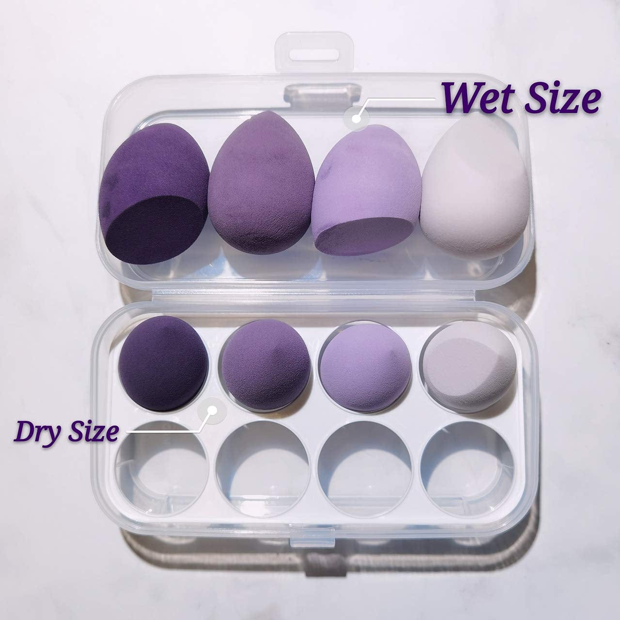 YAIN 8 PCS Makeup Sponge Set Foundation Blender Blending Sponges Cosmetic Multi Shape for Dry & Wet Use, Beauty Sponge Holder Organizer Case Purple Color Cosmetics Tool Applicator Puff Drying Rack Health & Beauty > Personal Care > Cosmetics > Cosmetic Tools > Makeup Tools YAIN