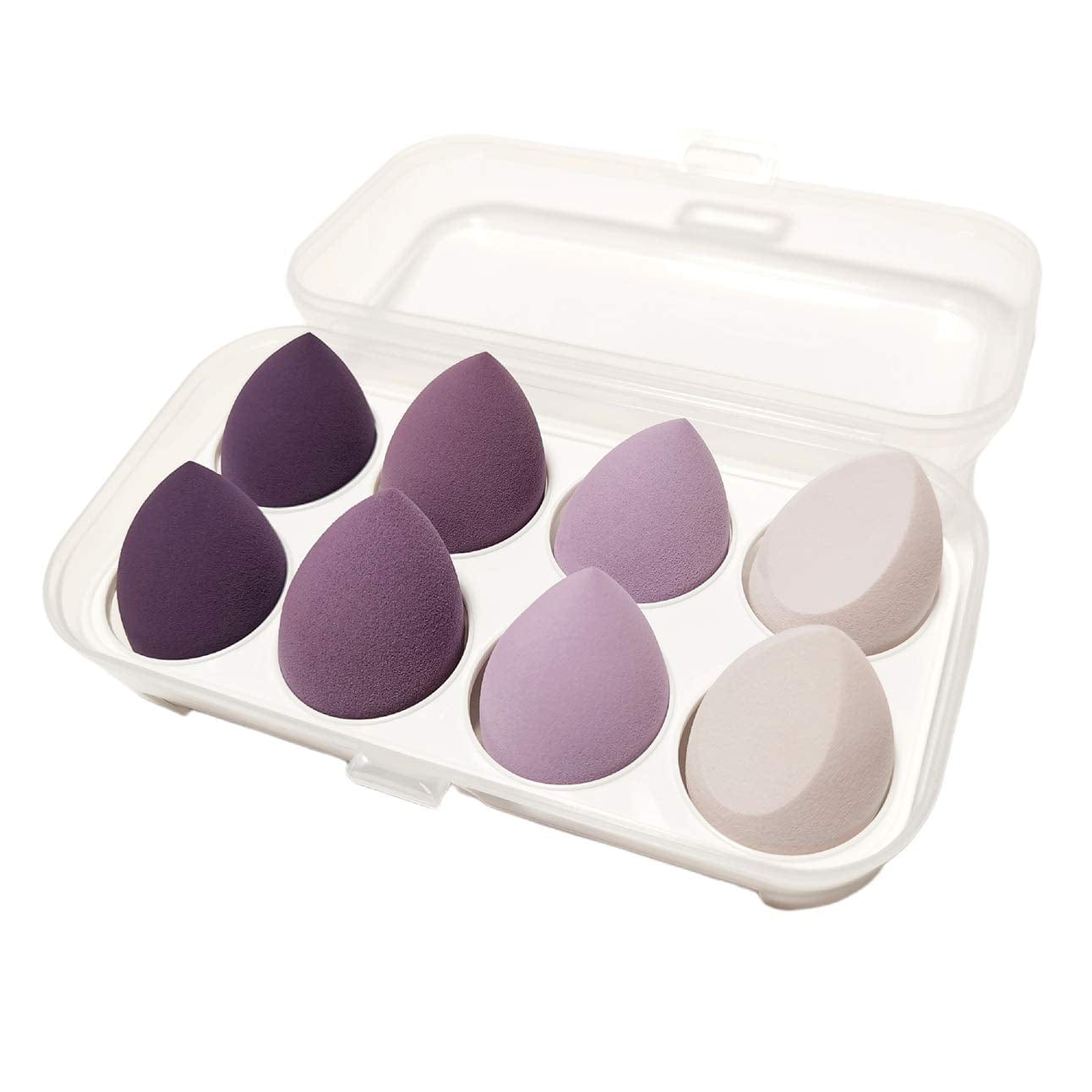 YAIN 8 PCS Makeup Sponge Set Foundation Blender Blending Sponges Cosmetic Multi Shape for Dry & Wet Use, Beauty Sponge Holder Organizer Case Purple Color Cosmetics Tool Applicator Puff Drying Rack Health & Beauty > Personal Care > Cosmetics > Cosmetic Tools > Makeup Tools YAIN