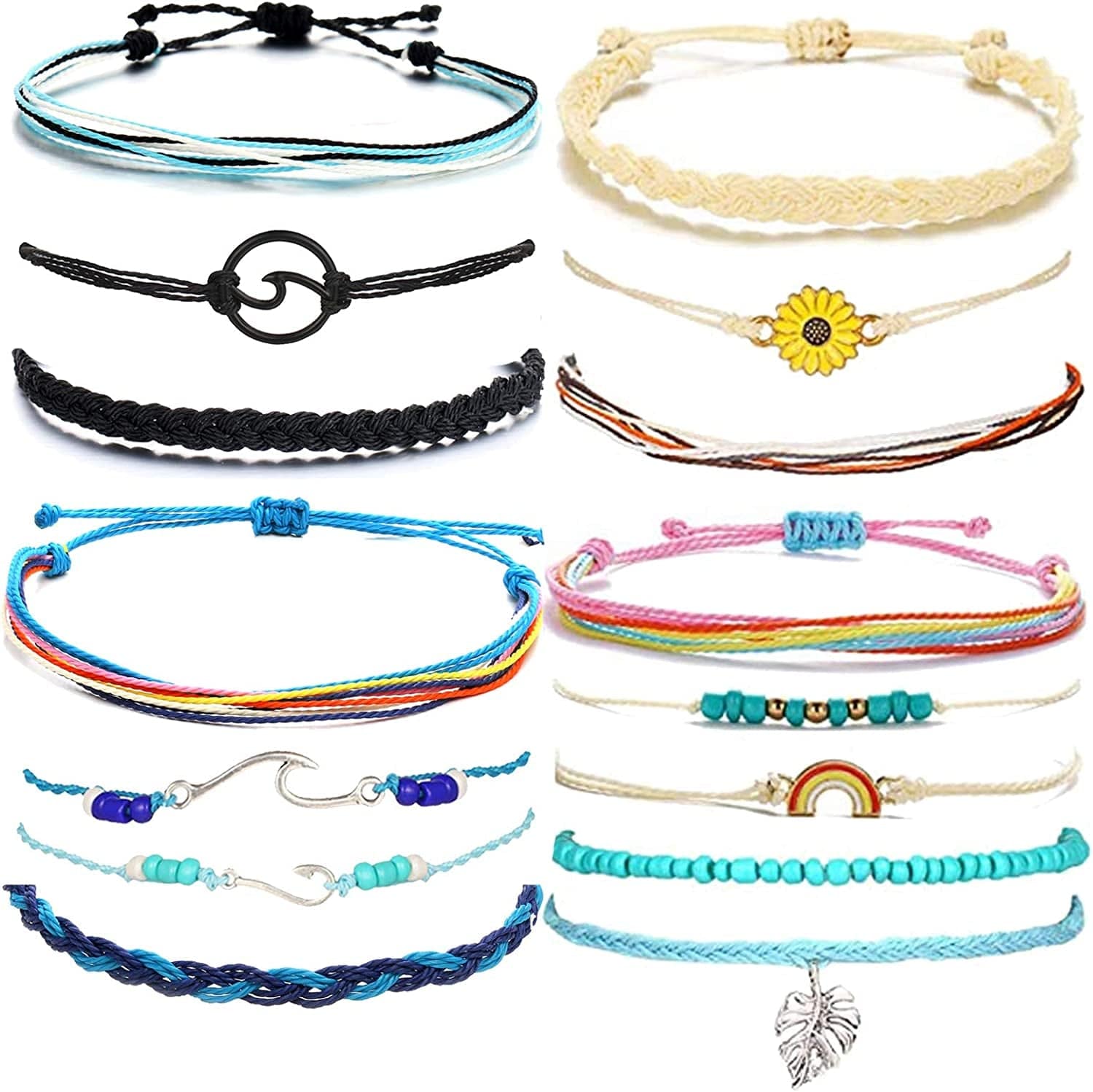 YANCHUN String Bracelets for Teen Girls Boho Breach Bracelet for Women Surfer Waterproof Anklet Friendship Bracelets for Men Apparel & Accessories > Jewelry > Bracelets YANCHUN G:Mountain Bracelet