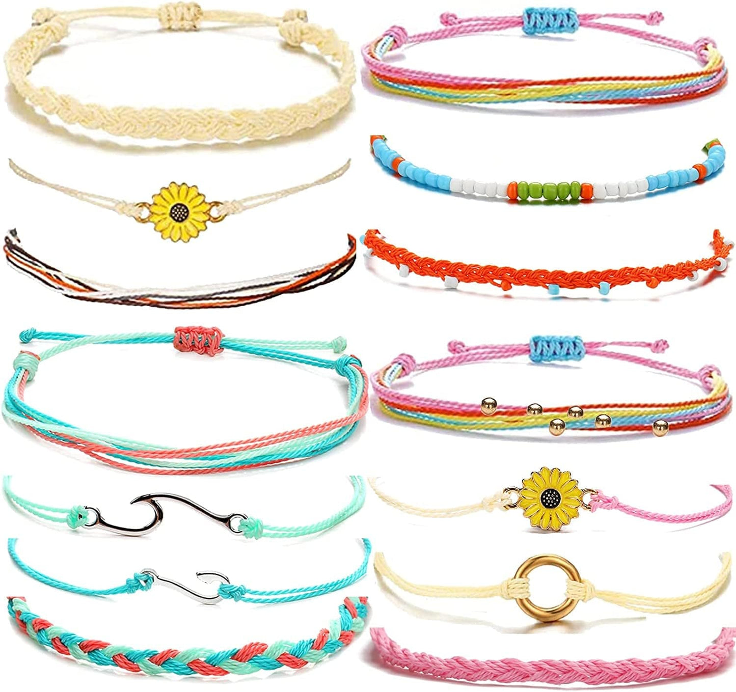 YANCHUN String Bracelets for Teen Girls Boho Breach Bracelet for Women Surfer Waterproof Anklet Friendship Bracelets for Men Apparel & Accessories > Jewelry > Bracelets YANCHUN D2:Ankle bracelet boho