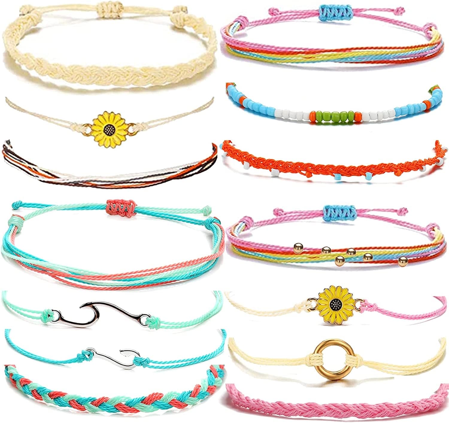 YANCHUN String Bracelets for Teen Girls Boho Breach Bracelet for Women Surfer Waterproof Anklet Friendship Bracelets for Men Apparel & Accessories > Jewelry > Bracelets YANCHUN D2:Ankle bracelet boho