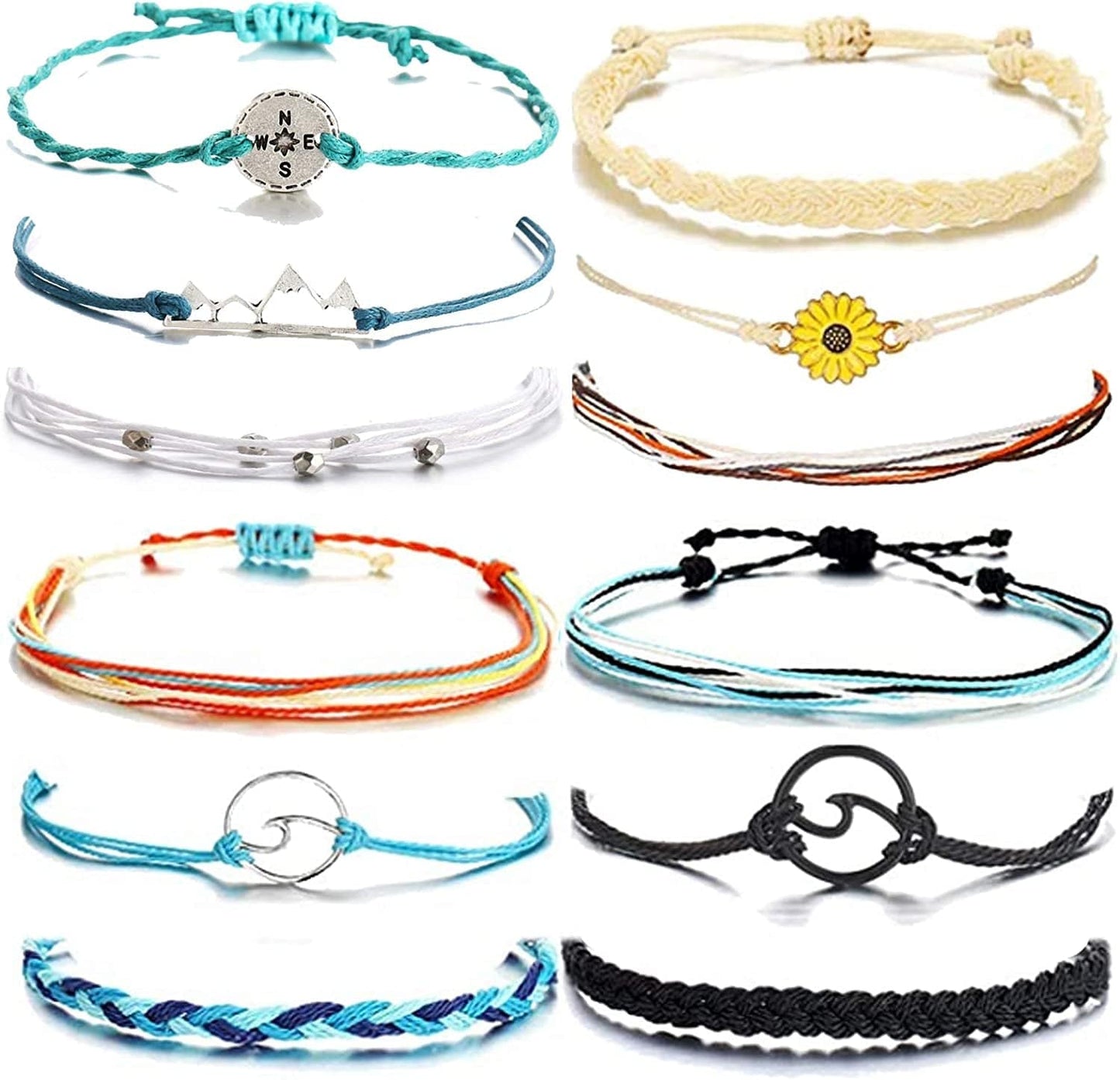 YANCHUN String Bracelets for Teen Girls Boho Breach Bracelet for Women Surfer Waterproof Anklet Friendship Bracelets for Men Apparel & Accessories > Jewelry > Bracelets YANCHUN H:Mountian Blue