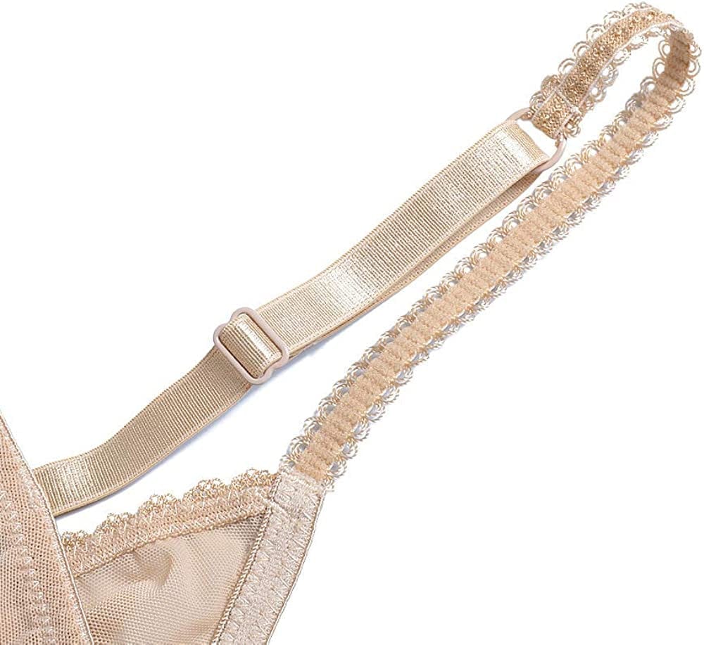 YANDW Sexy Sheer See through Bras Unlined Underwire Lace Mesh Non Padded Ultra Thin Clear Bralette