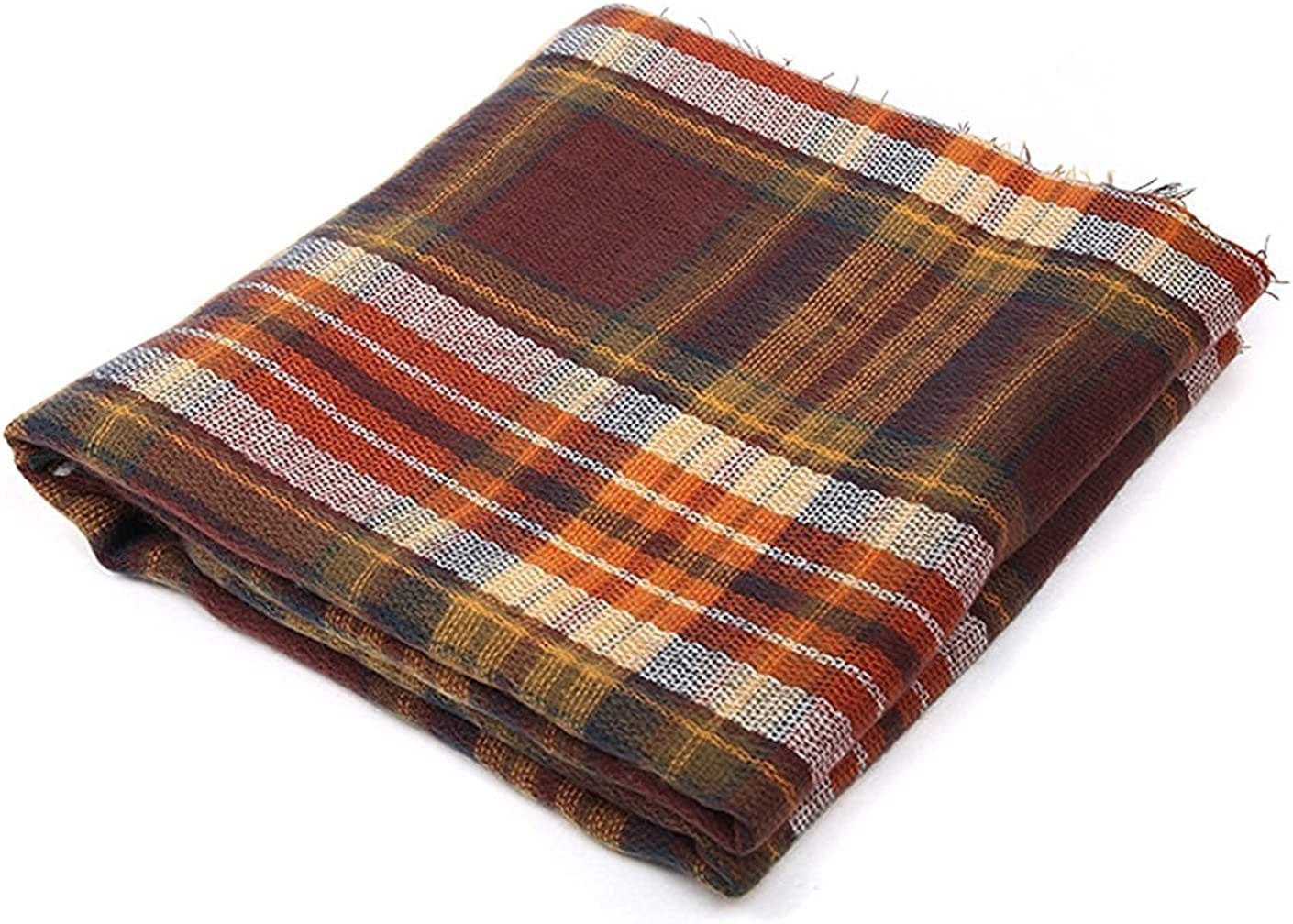 Yanekop Womens Plaid Blanket Scarf Big Square Scarves Warm Tartan Checked Shawl Apparel & Accessories > Clothing Accessories > Scarves & Shawls Yanekop
