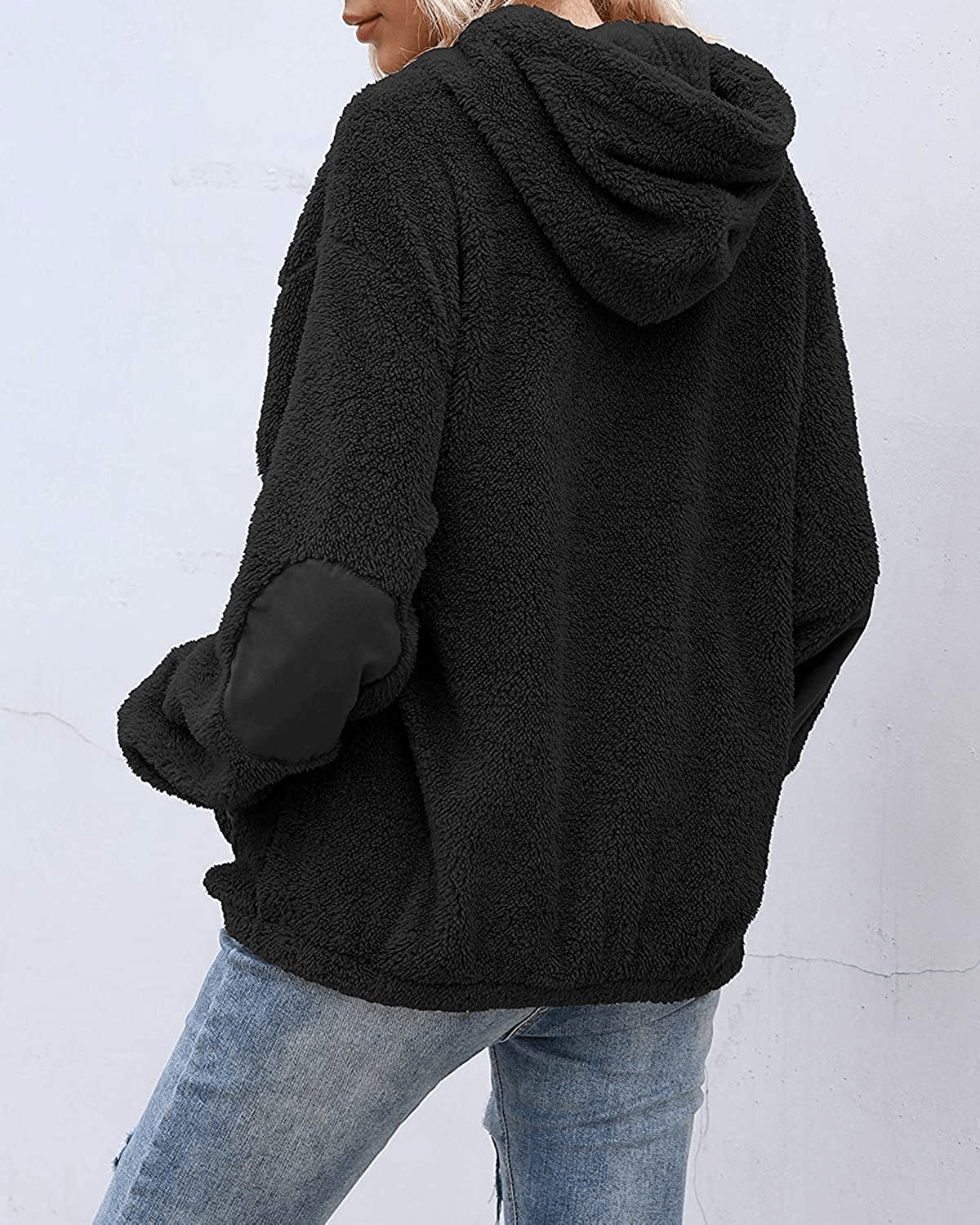 Yanekop Womens Sherpa Pullover Fuzzy Fleece Sweatshirt Oversized Hoodie with Pockets Apparel & Accessories > Clothing > Activewear Kylie Max