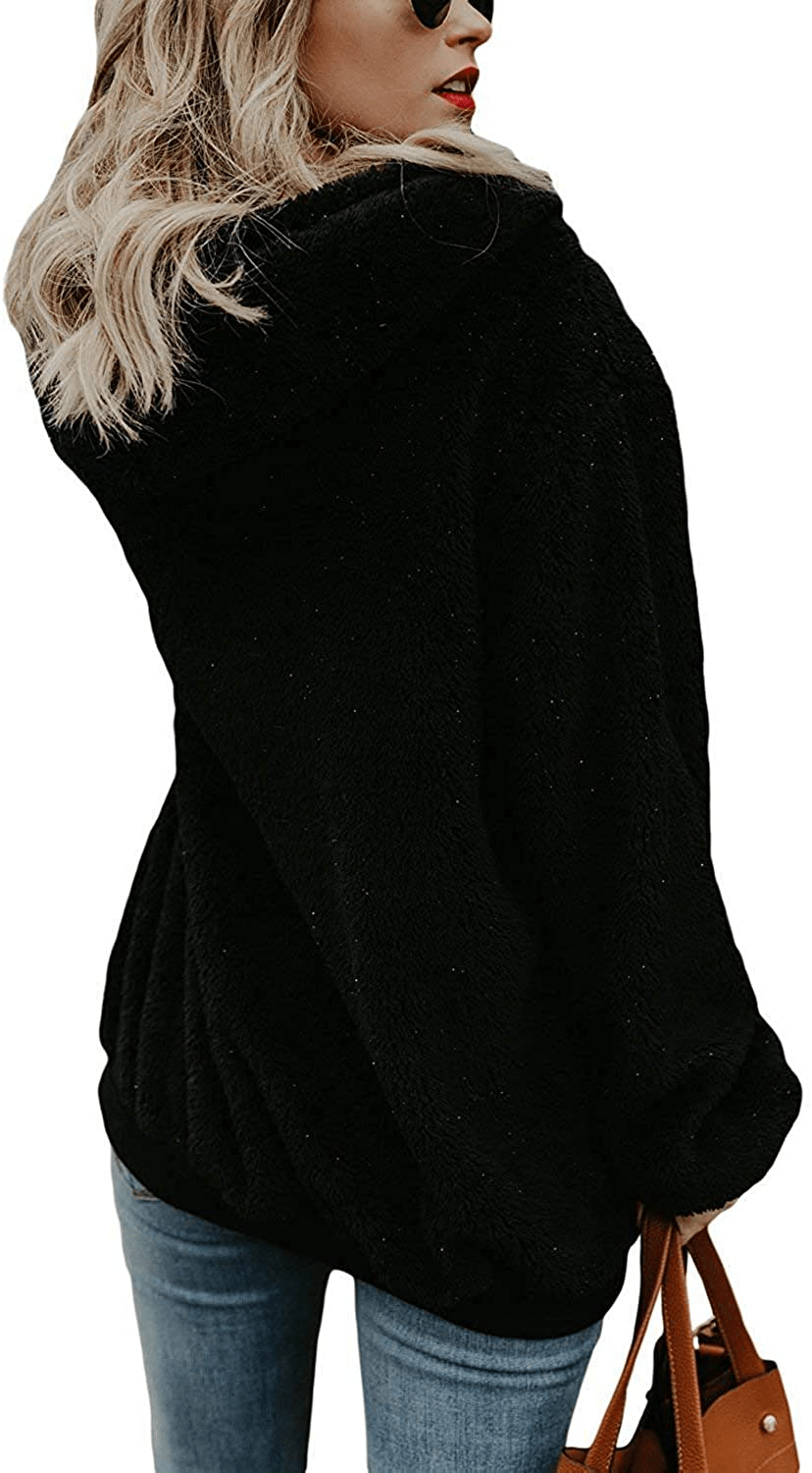 Yanekop Womens Sherpa Pullover Fuzzy Fleece Sweatshirt Oversized Hoodie with Pockets Apparel & Accessories > Clothing > Activewear Kylie Max