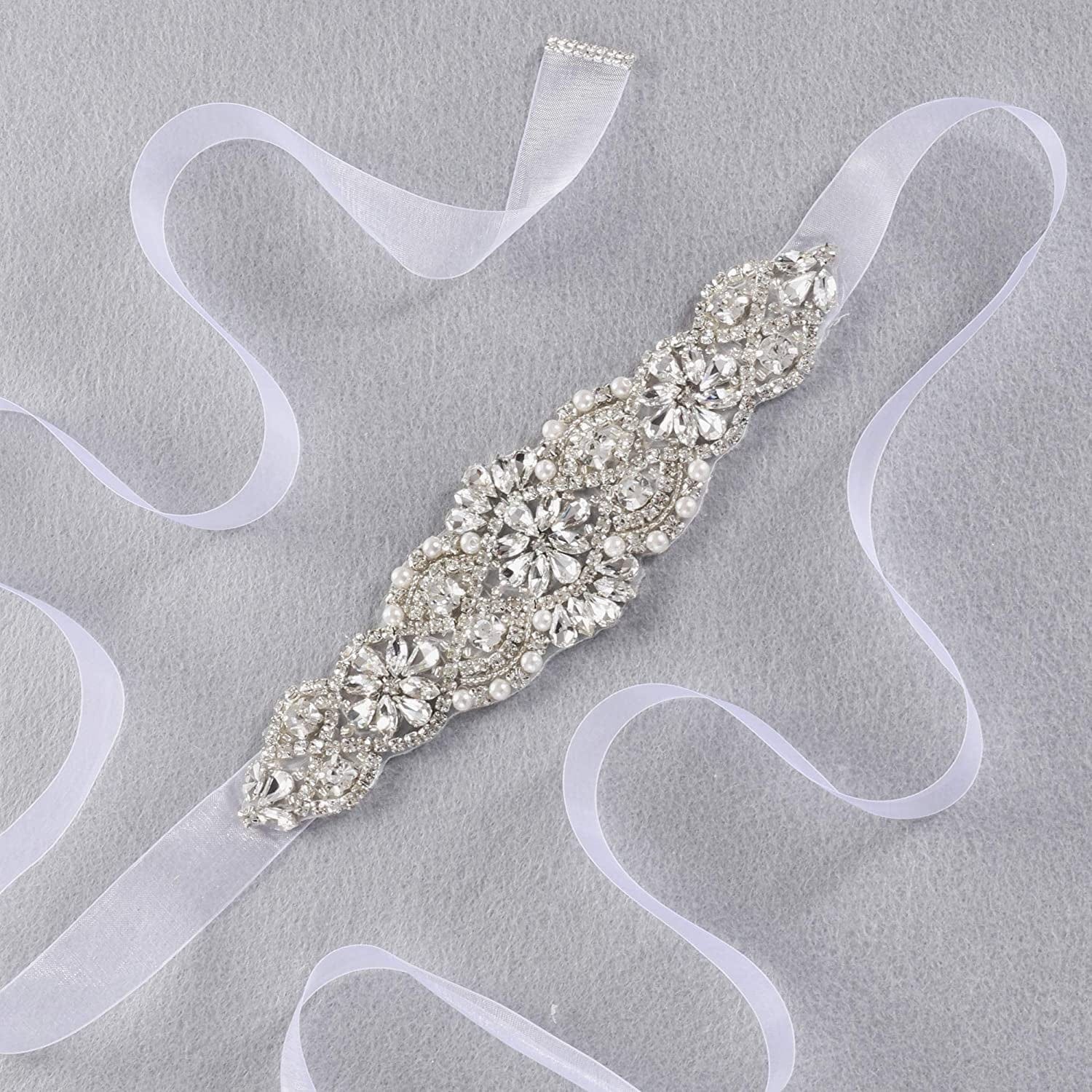 Yanstar Handmade Bridal Belt Wedding Belts Sashes Rhinestone Crystal Beads Belt for Bridal Gowns Apparel & Accessories > Clothing Accessories > Belts yanstar
