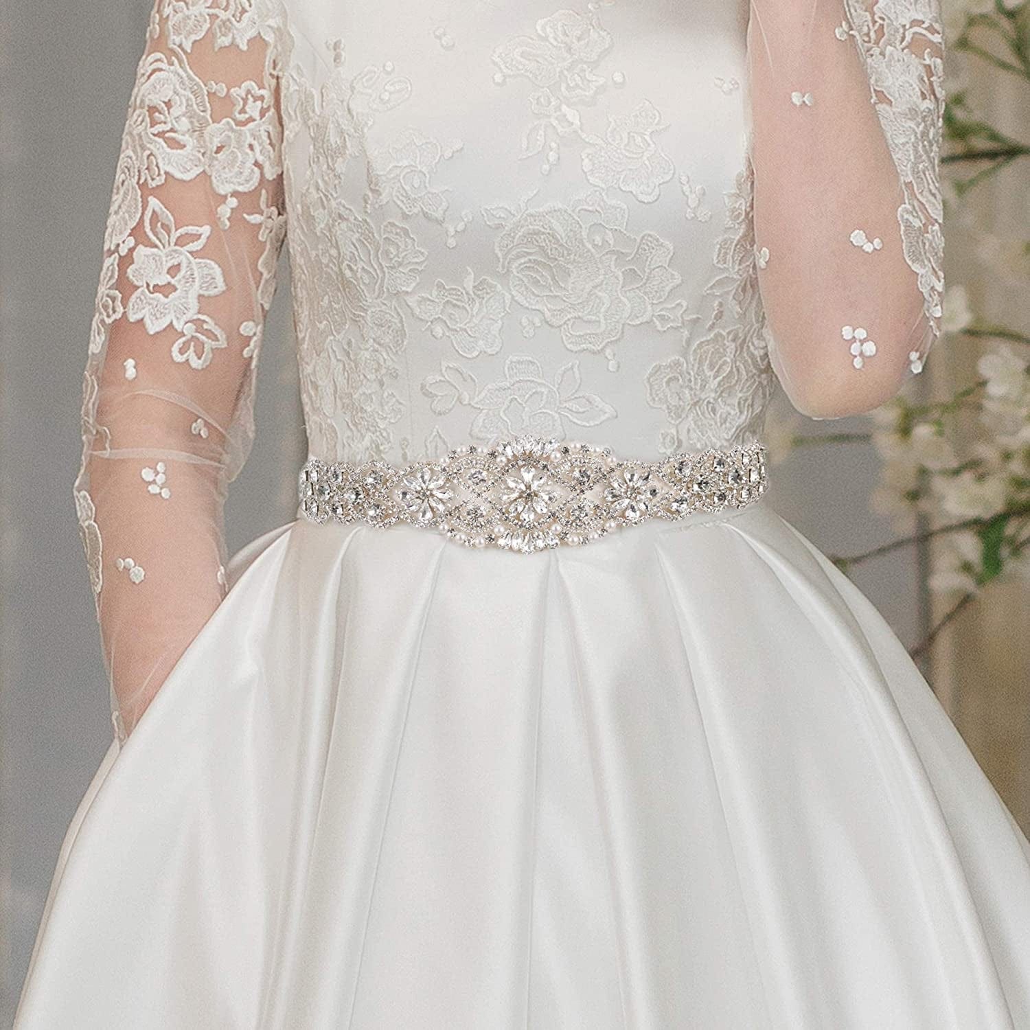 Yanstar Handmade Wedding Belt with Rhinestone Crystal Bridal Belt for Wedding Dress Apparel & Accessories > Clothing Accessories > Belts yanstar