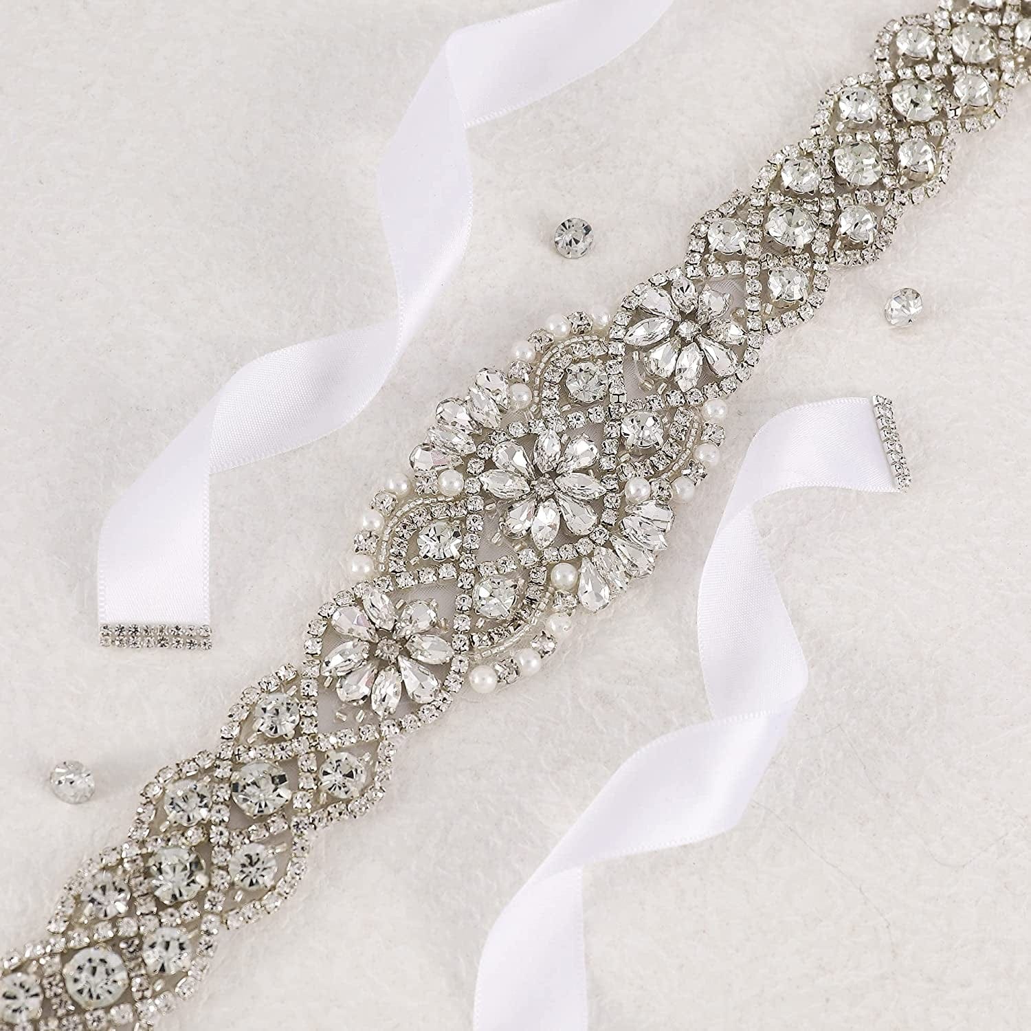 Yanstar Handmade Wedding Belt with Rhinestone Crystal Bridal Belt for Wedding Dress Apparel & Accessories > Clothing Accessories > Belts yanstar