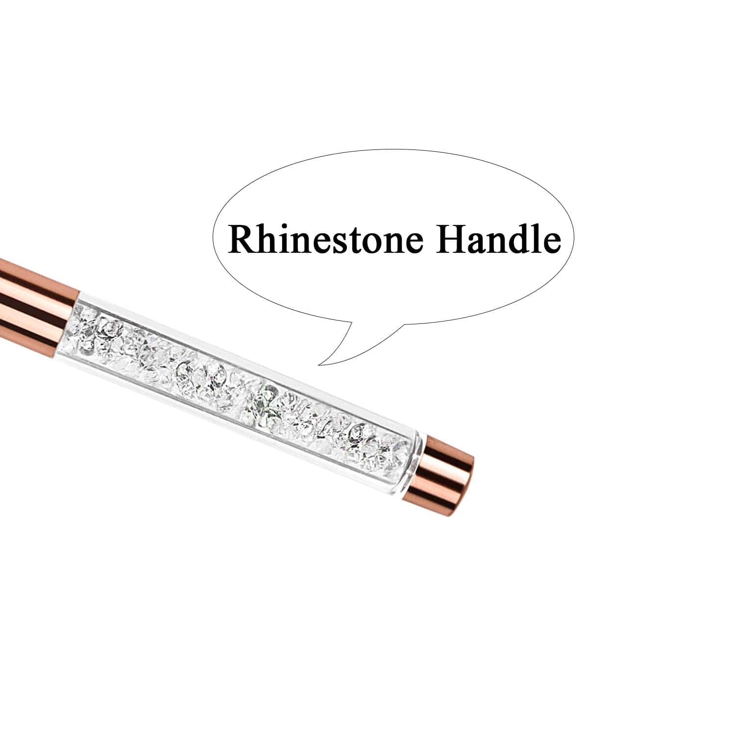 YCYAN 1Pcs Oval UV Gel Nail Brush Rhinestone Handle Professional Nail Art Tools Size 8 Rose Gold Health & Beauty > Personal Care > Cosmetics > Cosmetic Tools > Nail Tools Ycyan