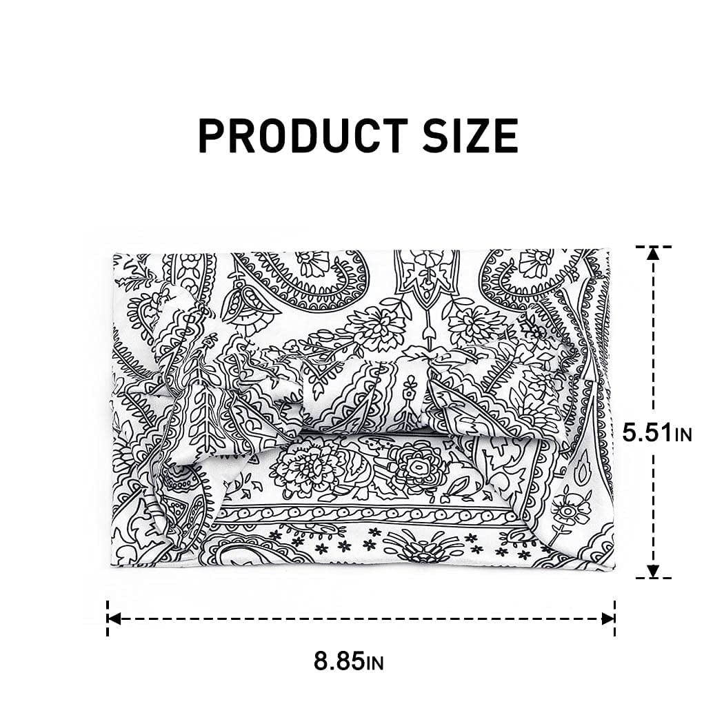 Yean Boho Wide Headbands Black Stretch Hair Bands Elastic Turbans Stylish Head Wraps for Women and Girls (Pack of 4) (Boho) Apparel & Accessories > Clothing Accessories > Bandanas & Headties Headband-1