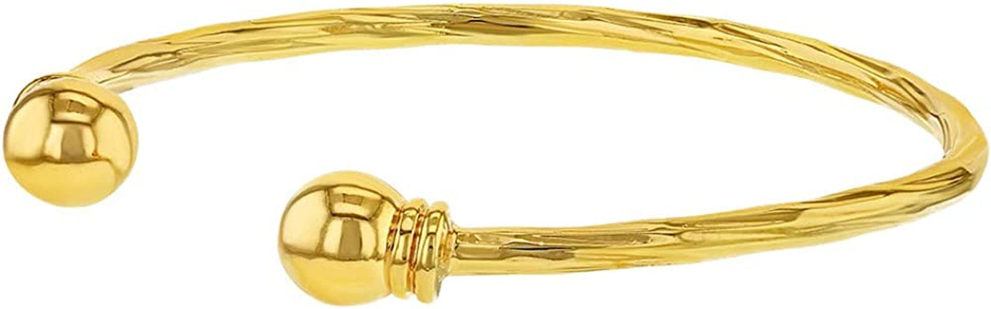 Yellow Gold Plated Beautiful Twisted Cable Cuff Newborn Baby Bracelet 40Mm - Trendy and Fashionable Baby Plain Cuff Bangle Bracelet for Baby Girls - Babies Everyday Accessories Apparel & Accessories > Jewelry > Bracelets In Season Jewelry
