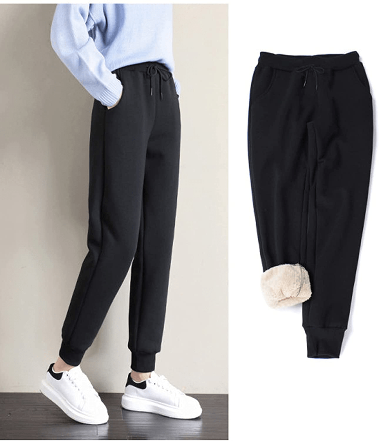 Yeokou Women'S Warm Sherpa Lined Athletic Sweatpants Jogger Fleece Pants Apparel & Accessories > Clothing > Activewear Kylie Max