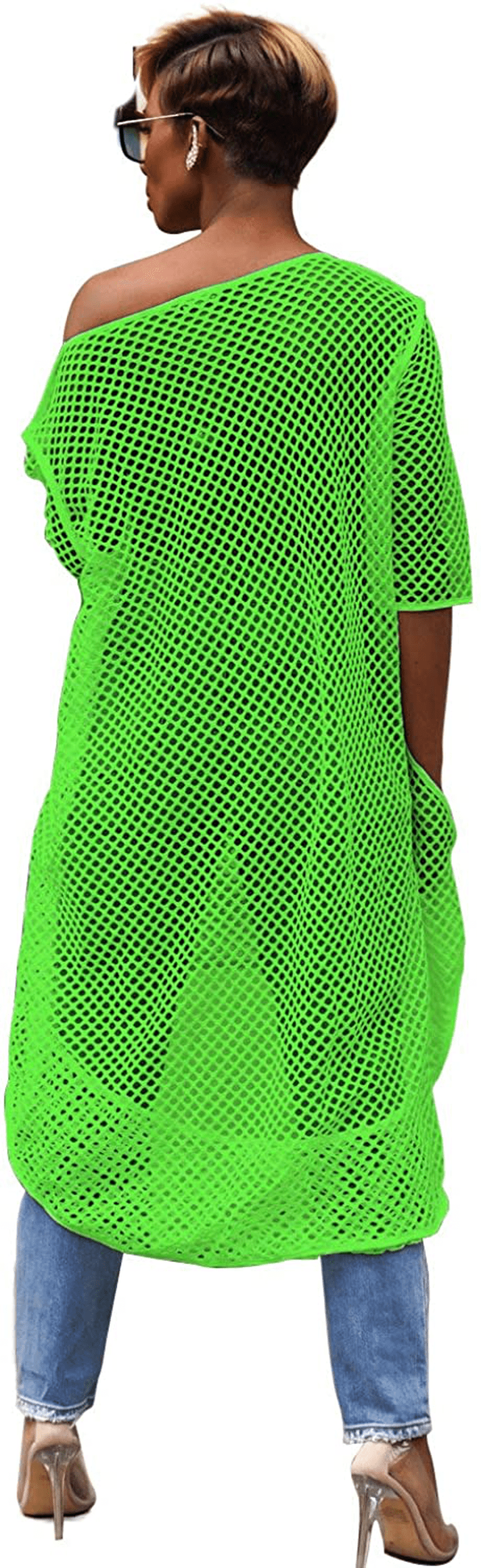 Yeshire Womens Short Sleeve Cover up Crochet Lace Midi Bikini Swimsuit Dress Apparel & Accessories > Clothing > Swimwear Kylie Max