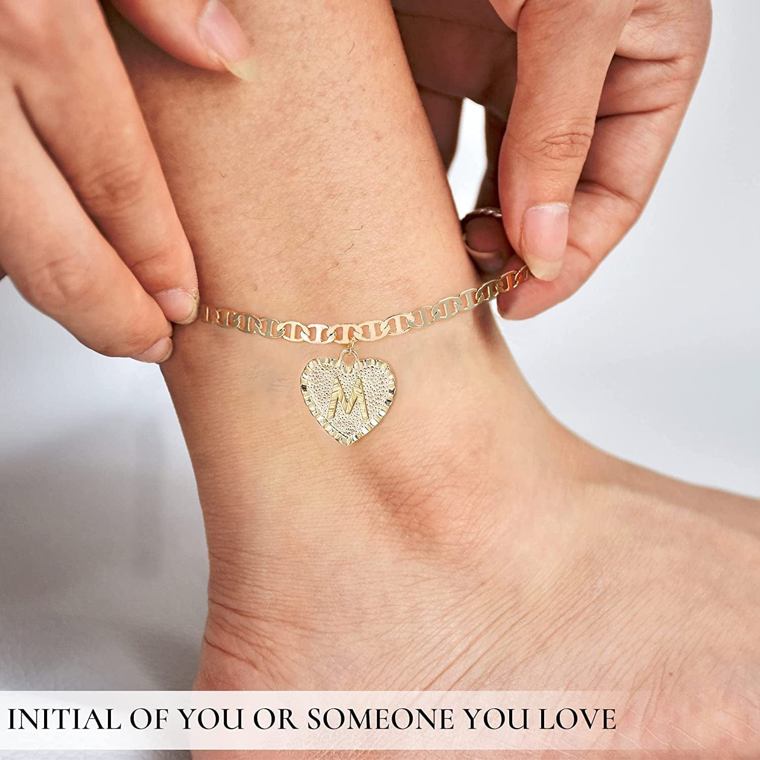 Yesteel Initial Ankle Bracelets for Women, Heart Anklet with Initials Letter Charm Anklets for Women, Cute 14K Gold Plated A-Z Foot Jewelry Anklets for Teens Girls Apparel & Accessories > Jewelry > Anklets YESTEEL
