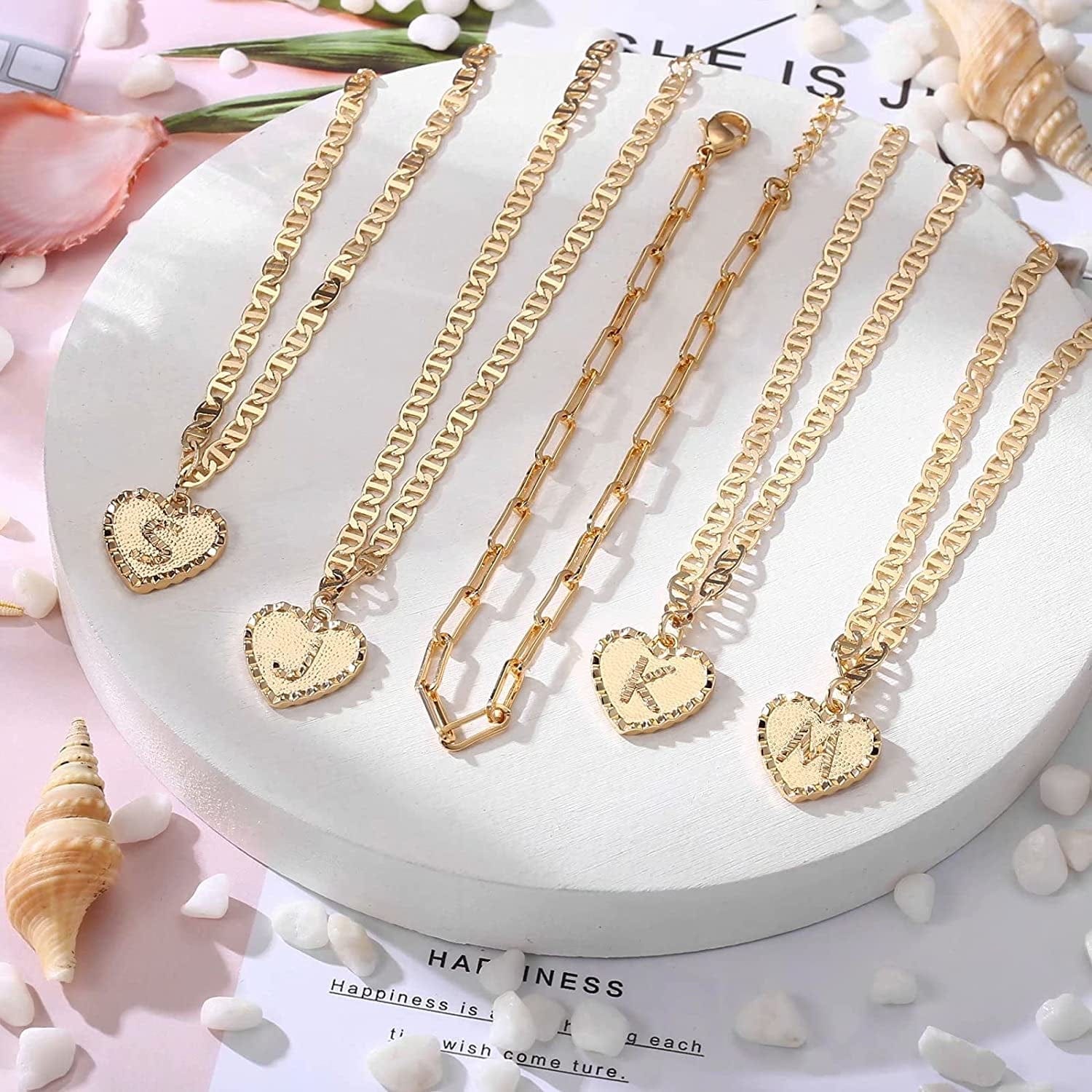 Yesteel Initial Ankle Bracelets for Women, Heart Anklet with Initials Letter Charm Anklets for Women, Cute 14K Gold Plated A-Z Foot Jewelry Anklets for Teens Girls Apparel & Accessories > Jewelry > Anklets YESTEEL