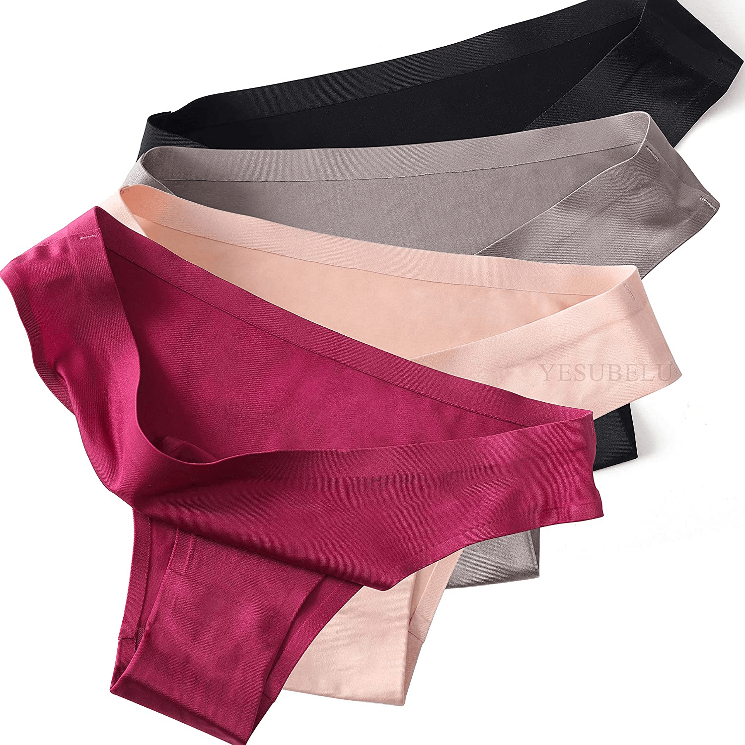 YESUBELU Seamless Underwear Women Half Back Coverage Bikini Sets for Women 4-Pack Apparel & Accessories > Clothing > Underwear & Socks > Underwear YESUBELU