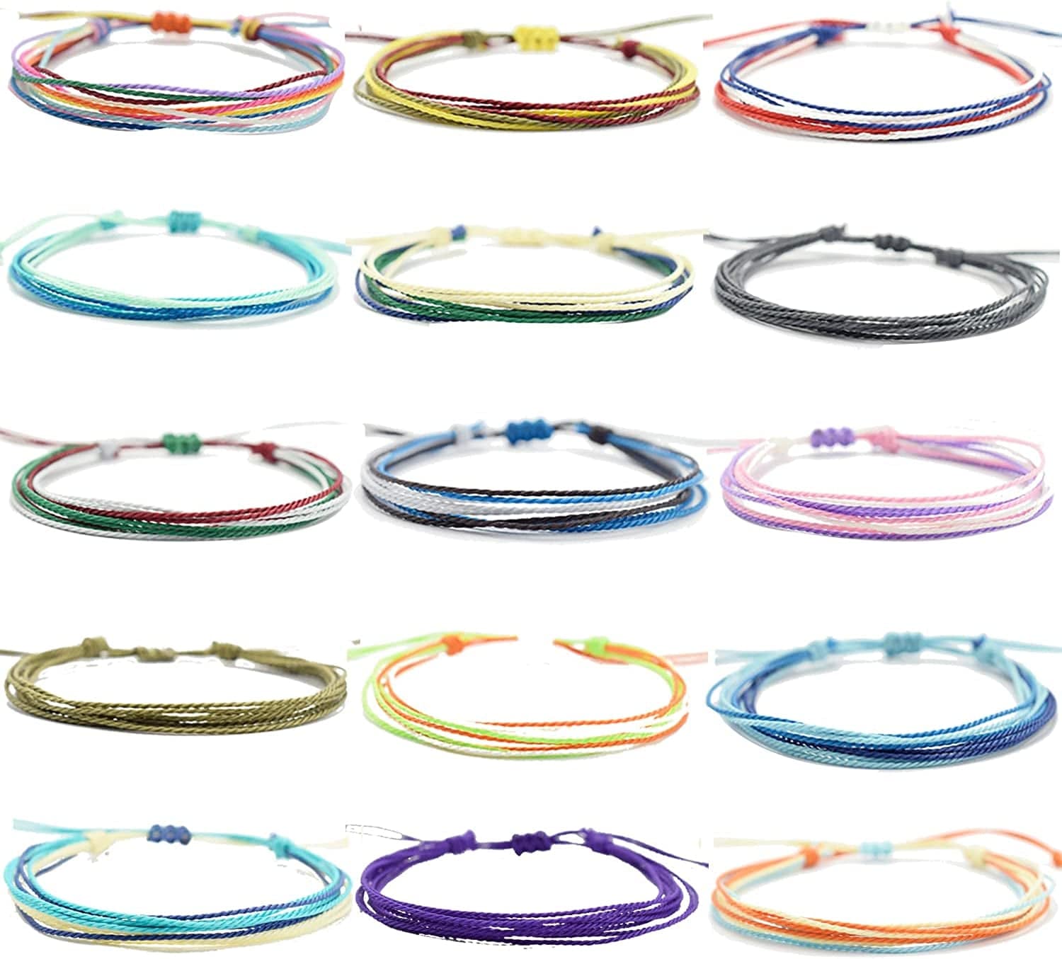 Yfstyle 12Pcs Summer Beach Surfer Wave Bracelets Adjustable Handmade Waterproof Braided String Beaded Anklets Starfish Turtle Infinity Ankle Bracelet for Women Girls Boho Jewelry for Summer-B Apparel & Accessories > Jewelry > Bracelets yfstyle 15