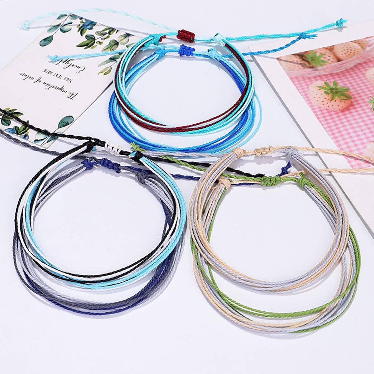 Yfstyle 12Pcs Summer Beach Surfer Wave Bracelets Adjustable Handmade Waterproof Braided String Beaded Anklets Starfish Turtle Infinity Ankle Bracelet for Women Girls Boho Jewelry for Summer-B Apparel & Accessories > Jewelry > Bracelets yfstyle