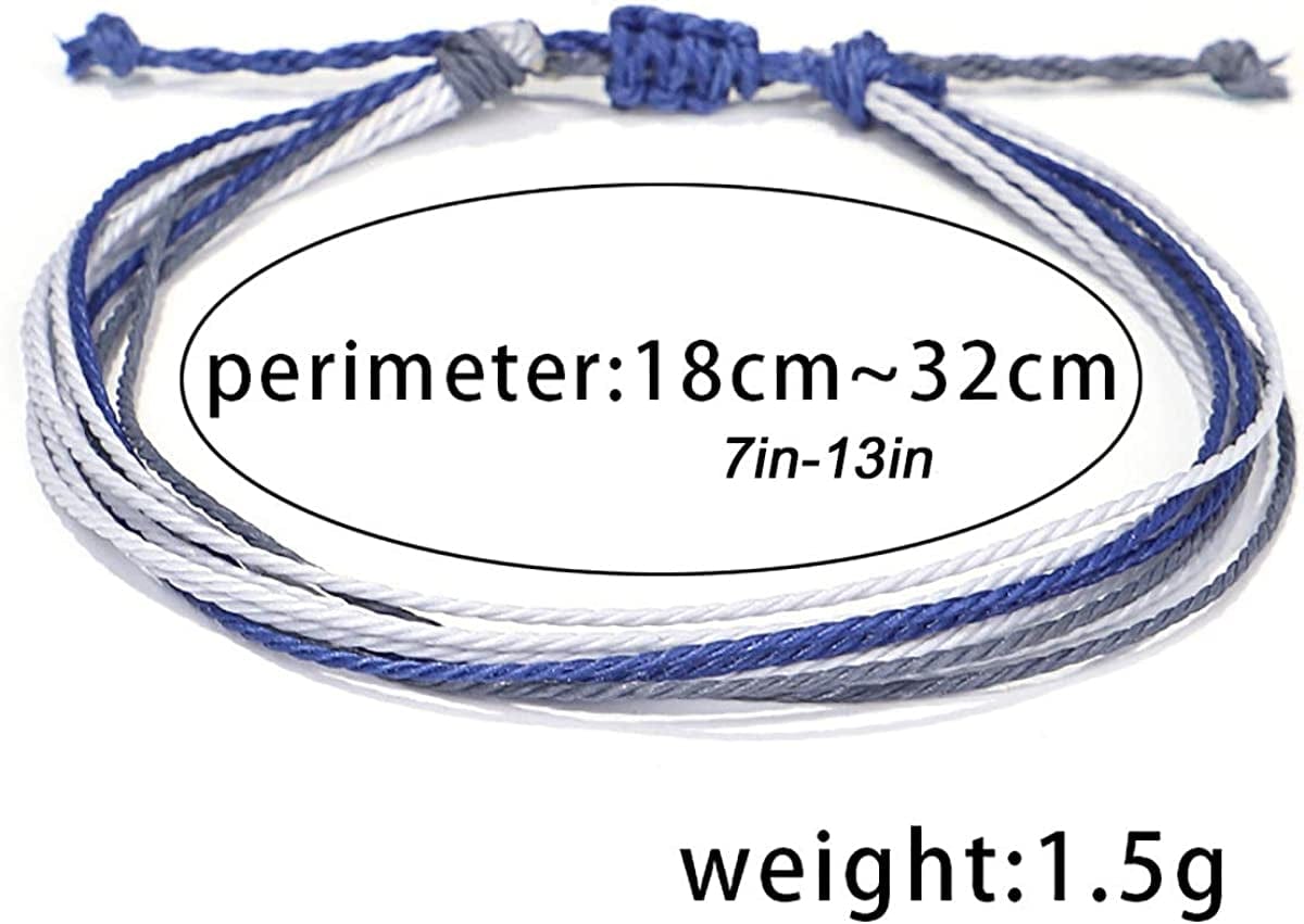 Yfstyle 12Pcs Summer Beach Surfer Wave Bracelets Adjustable Handmade Waterproof Braided String Beaded Anklets Starfish Turtle Infinity Ankle Bracelet for Women Girls Boho Jewelry for Summer-B Apparel & Accessories > Jewelry > Bracelets yfstyle