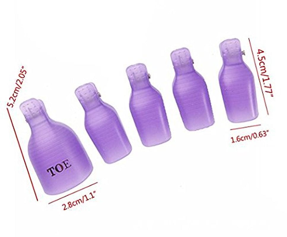 Yimart® Pack of 10 Reusable Plastic Toenail Nail Art Soak off Cap Clip UV Gel Polish Remover Wrap Tool (Purple) Health & Beauty > Personal Care > Cosmetics > Cosmetic Tools > Nail Tools Yimart