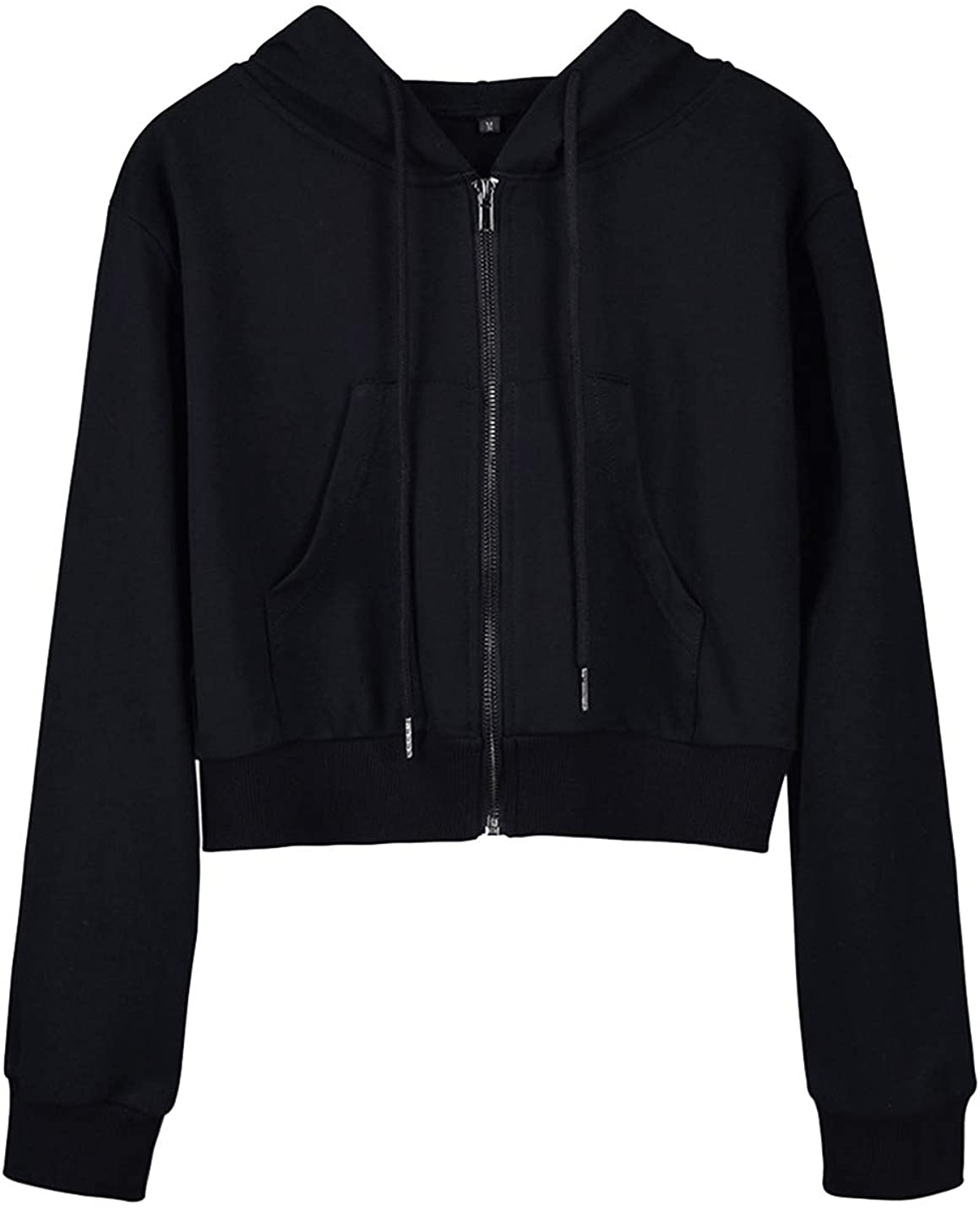 Yimoon Women'S Casual Workout Long Sleeve Crop Tops Zip up Hoodies Sweatshirts Apparel & Accessories > Clothing > Activewear Kylie Max