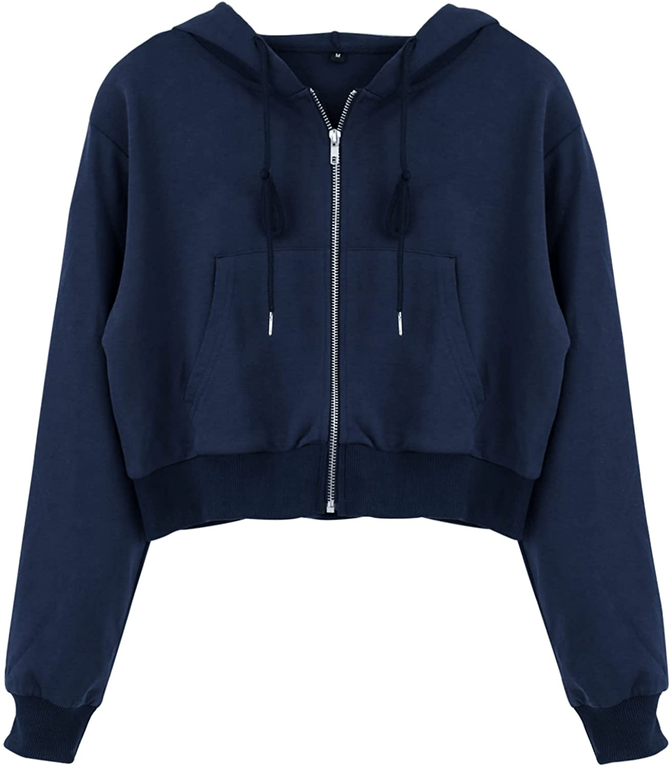 Yimoon Women'S Casual Workout Long Sleeve Crop Tops Zip up Hoodies Sweatshirts Apparel & Accessories > Clothing > Activewear Kylie Max