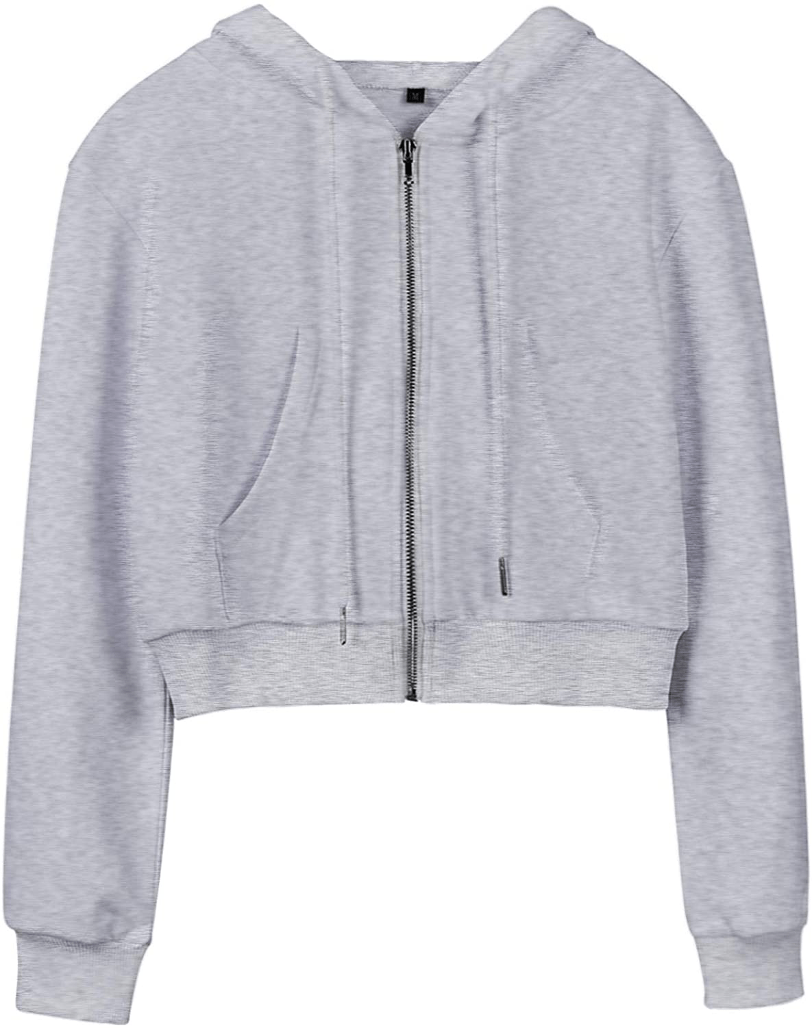 Yimoon Women'S Casual Workout Long Sleeve Crop Tops Zip up Hoodies Sweatshirts Apparel & Accessories > Clothing > Activewear Kylie Max