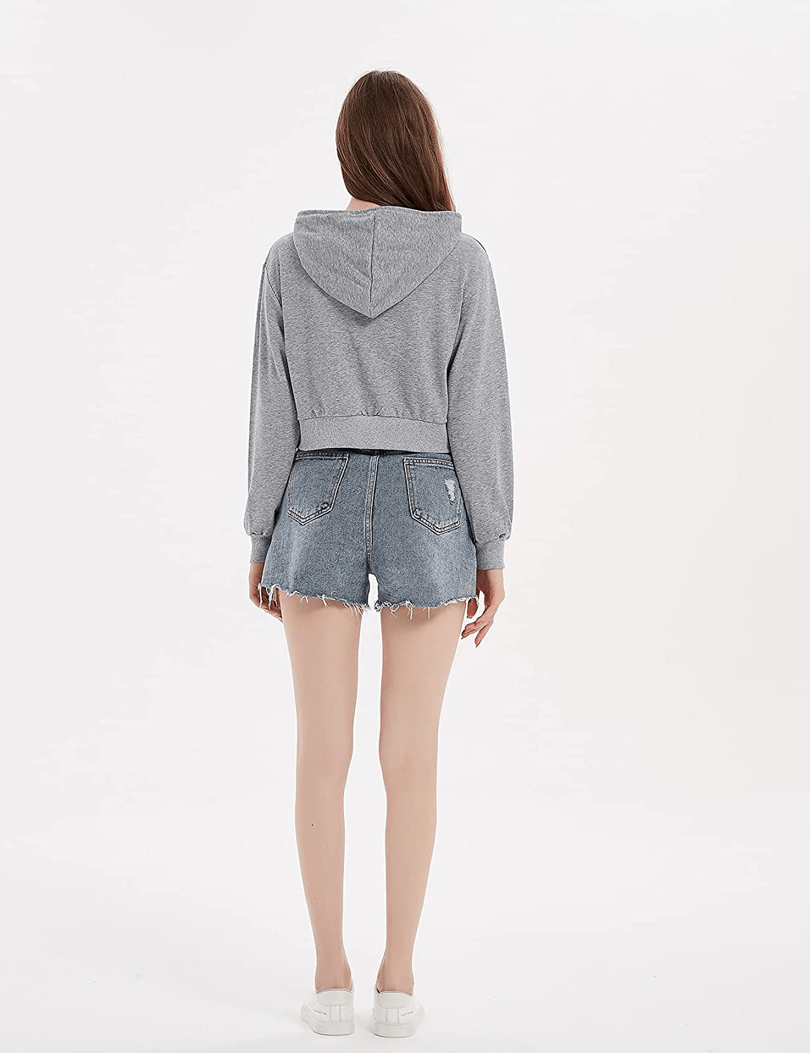 Yimoon Women'S Casual Workout Long Sleeve Crop Tops Zip up Hoodies Sweatshirts Apparel & Accessories > Clothing > Activewear Kylie Max