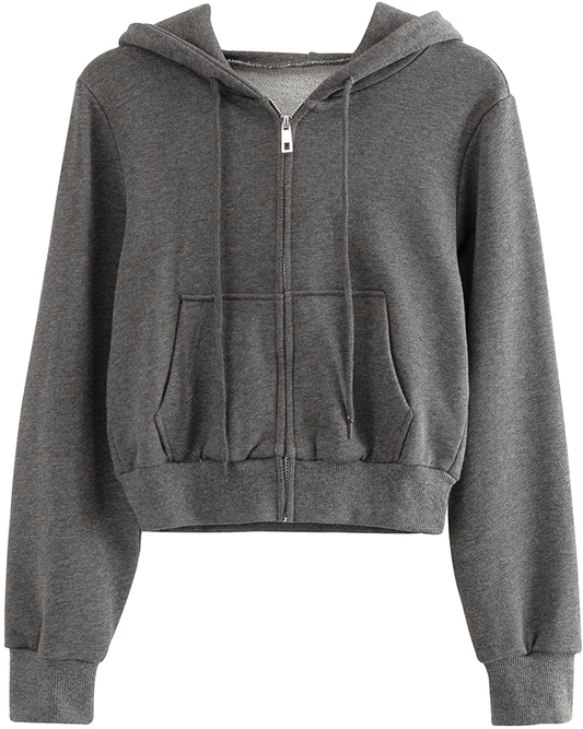 Yimoon Women'S Casual Workout Long Sleeve Crop Tops Zip up Hoodies Sweatshirts Apparel & Accessories > Clothing > Activewear Kylie Max