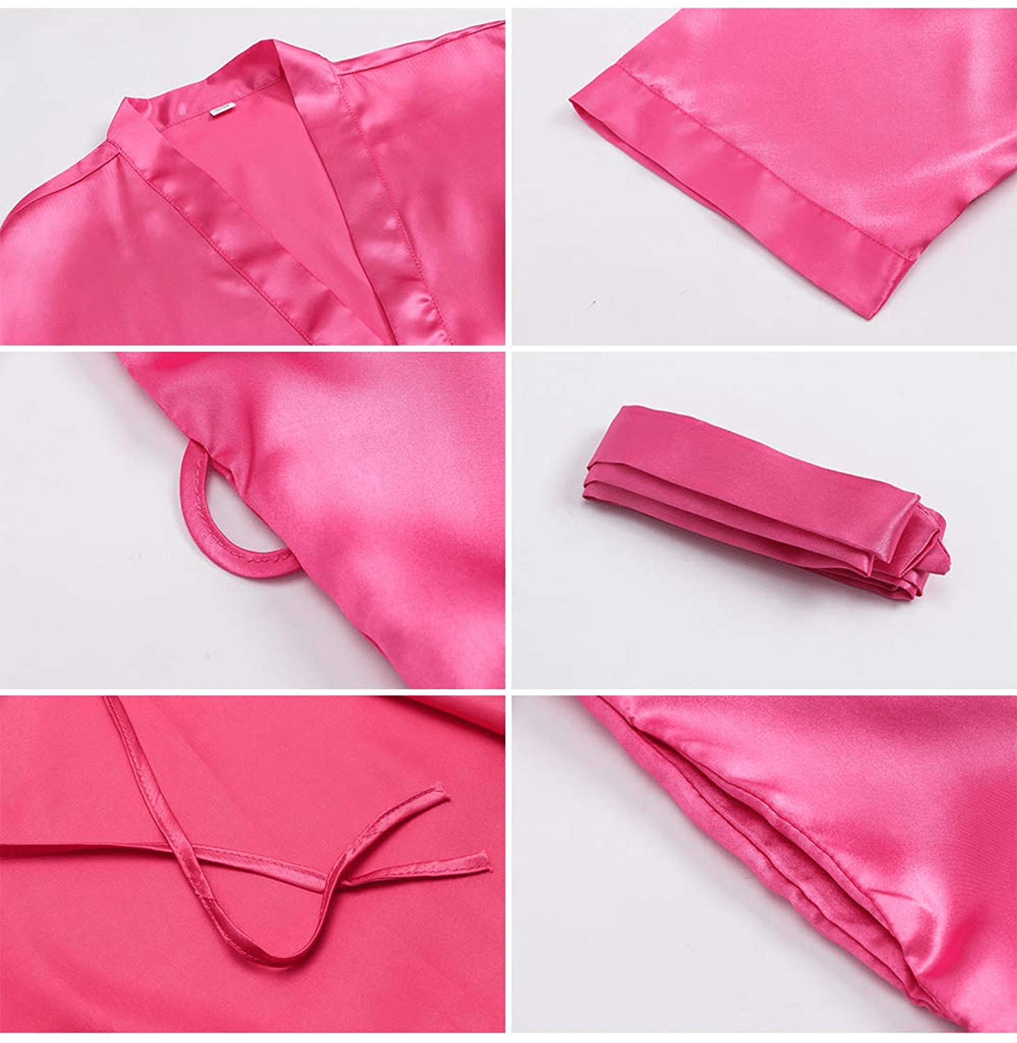 YINGER Womens Satin Kimono Robe V Neck Bridesmaid Bathrobe Wedding Party Loungewear Short XS-XXL Apparel & Accessories > Clothing > Sleepwear & Loungewear > Robes BeingYoung