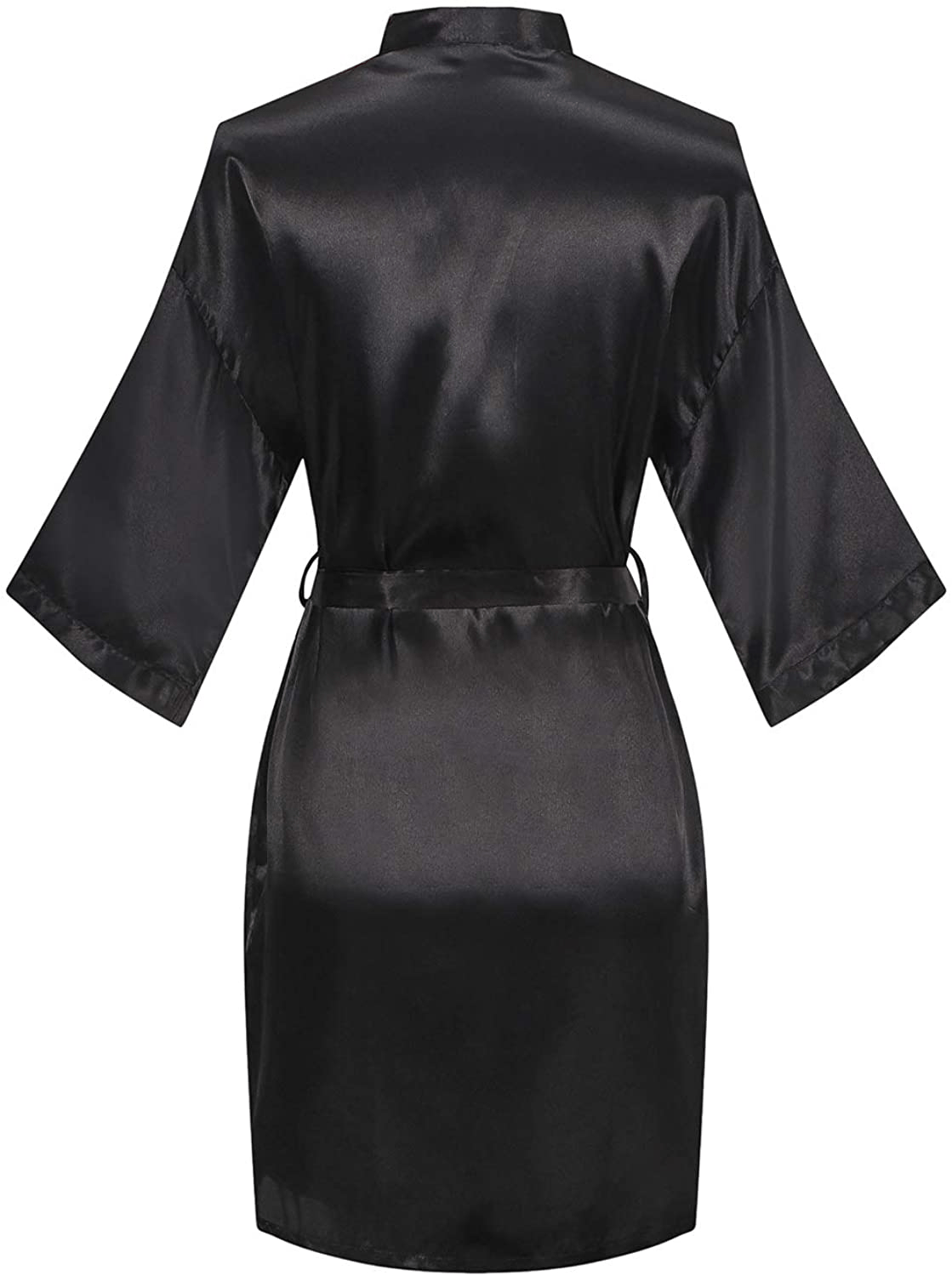 YINGER Womens Satin Kimono Robe V Neck Bridesmaid Bathrobe Wedding Party Loungewear Short XS-XXL Apparel & Accessories > Clothing > Sleepwear & Loungewear > Robes BeingYoung