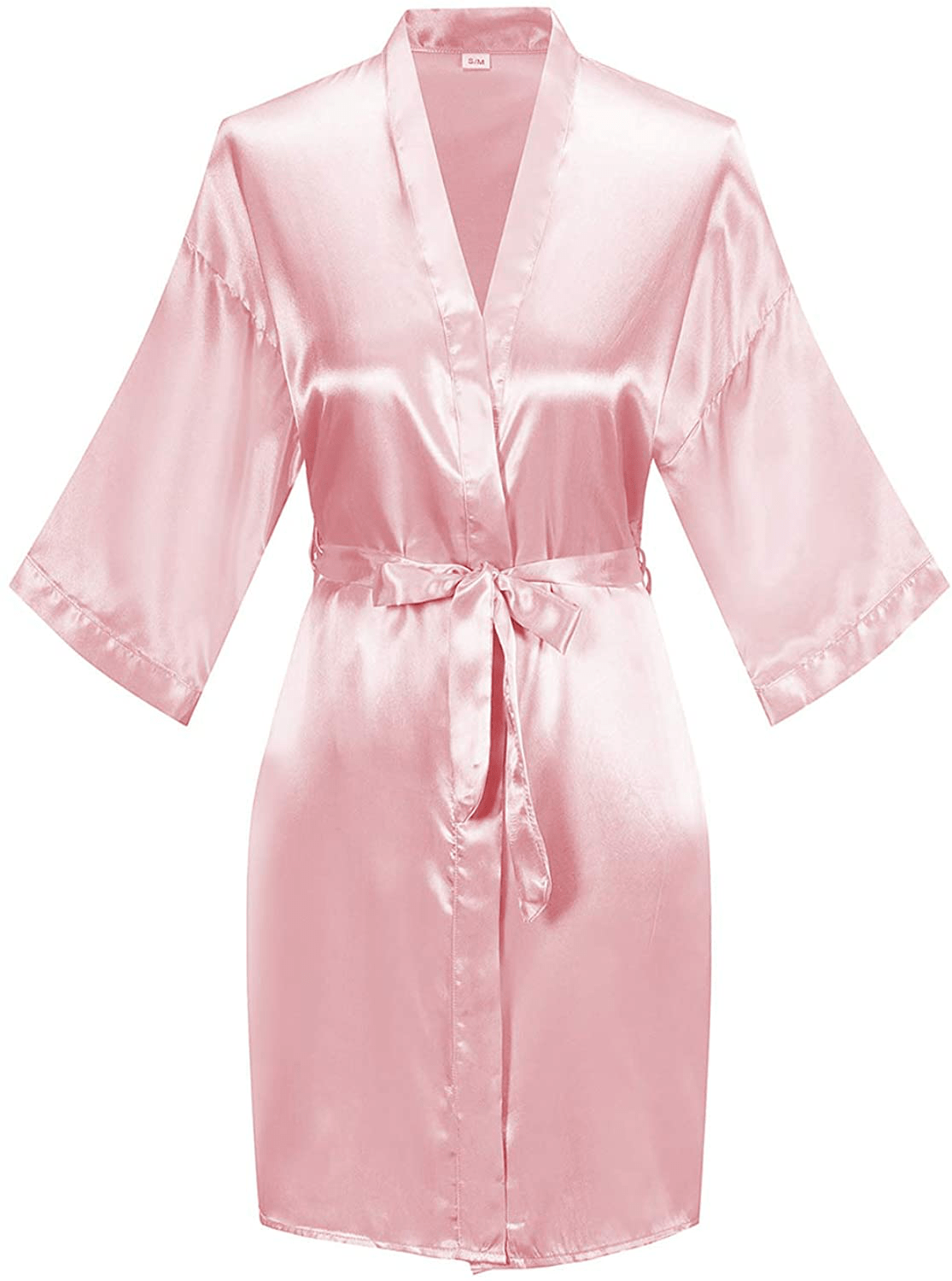 YINGER Womens Satin Kimono Robe V Neck Bridesmaid Bathrobe Wedding Party Loungewear Short XS-XXL Apparel & Accessories > Clothing > Sleepwear & Loungewear > Robes BeingYoung