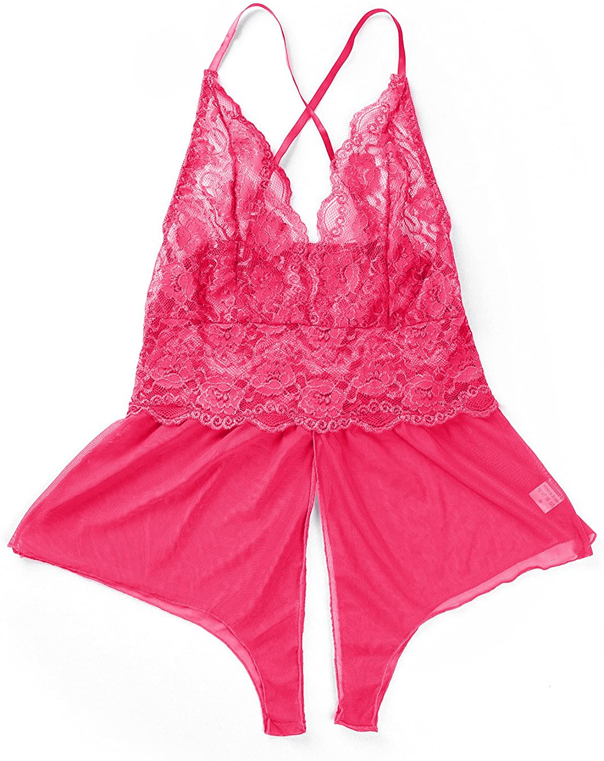 Yinggeli Womens plus Size Lingerie V Neck Lace Sexy Babydoll Sleepwear S-3XL Apparel & Accessories > Clothing > Underwear & Socks > Lingerie Kylie Max