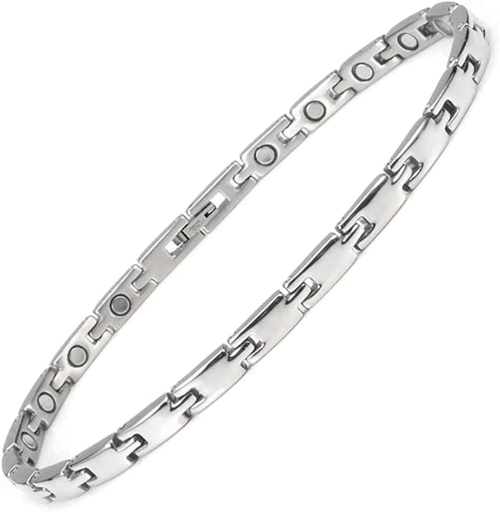 YINOX Ladies Anklet Simple Design Magnetic Stainless Steel Anklet for Ladies Girl Mom 24CM/5MM Apparel & Accessories > Jewelry > Anklets YINOX