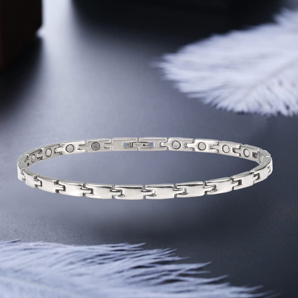 YINOX Ladies Anklet Simple Design Magnetic Stainless Steel Anklet for Ladies Girl Mom 24CM/5MM Apparel & Accessories > Jewelry > Anklets YINOX