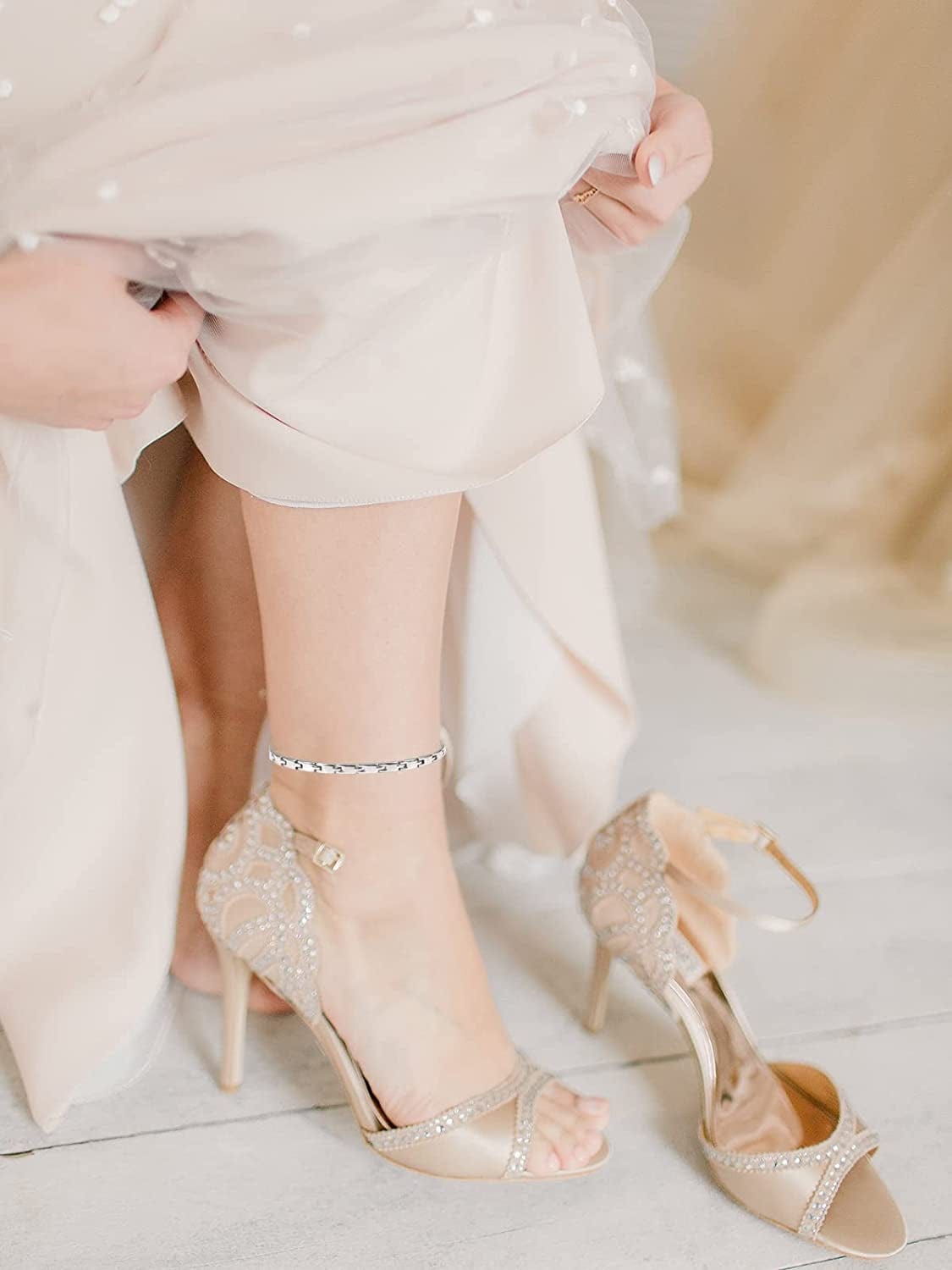 YINOX Ladies Anklet Simple Design Magnetic Stainless Steel Anklet for Ladies Girl Mom 24CM/5MM Apparel & Accessories > Jewelry > Anklets YINOX