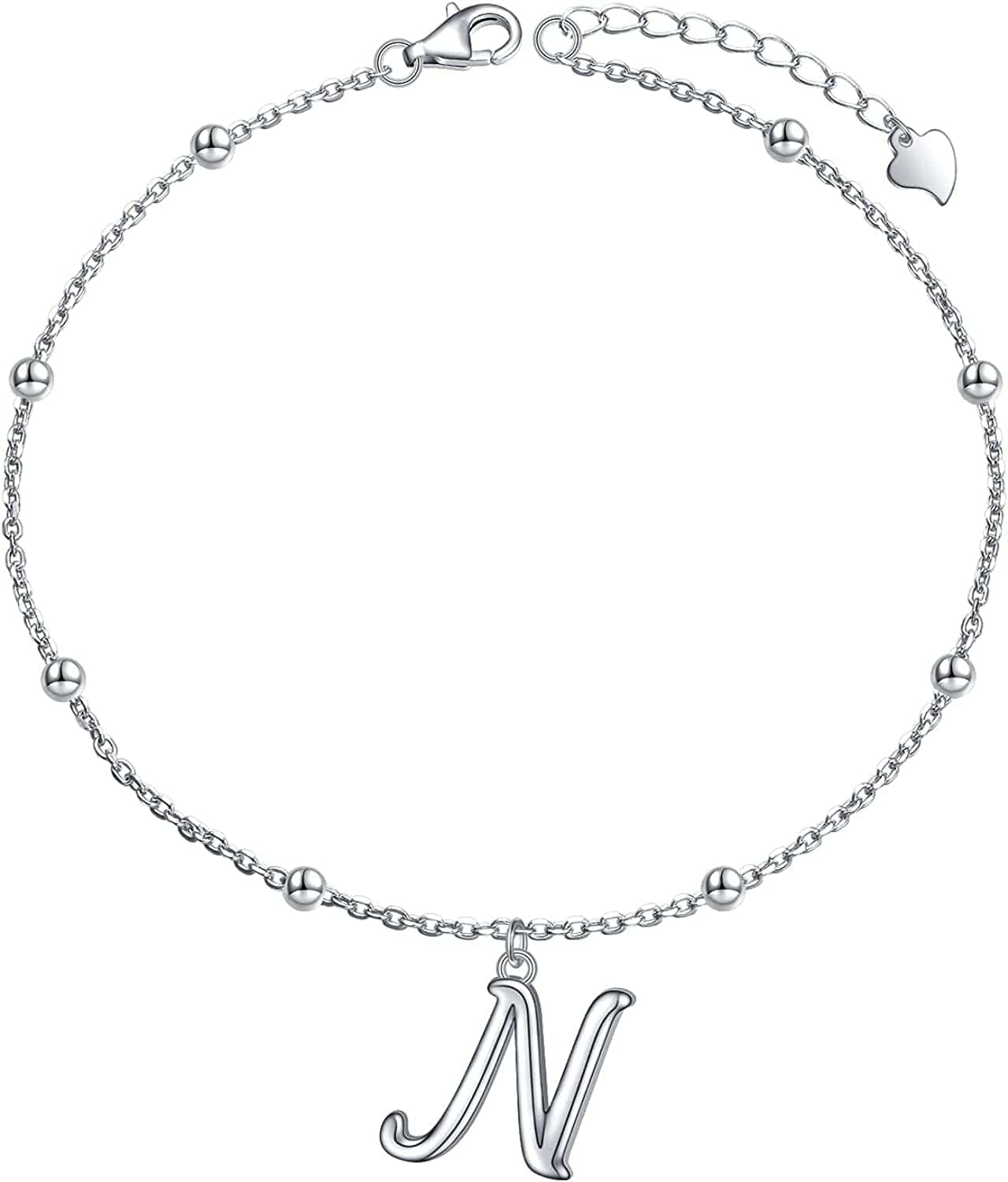 Yinshan S925 Sterling Silver Initial Ankle Bracelets for Women, Dainty Layered Beaded Letter Anklet with Initials Cute Summer Anklets Alphabet Ankle Bracelets for Women Teen Girls Apparel & Accessories > Jewelry > Anklets YinShan N