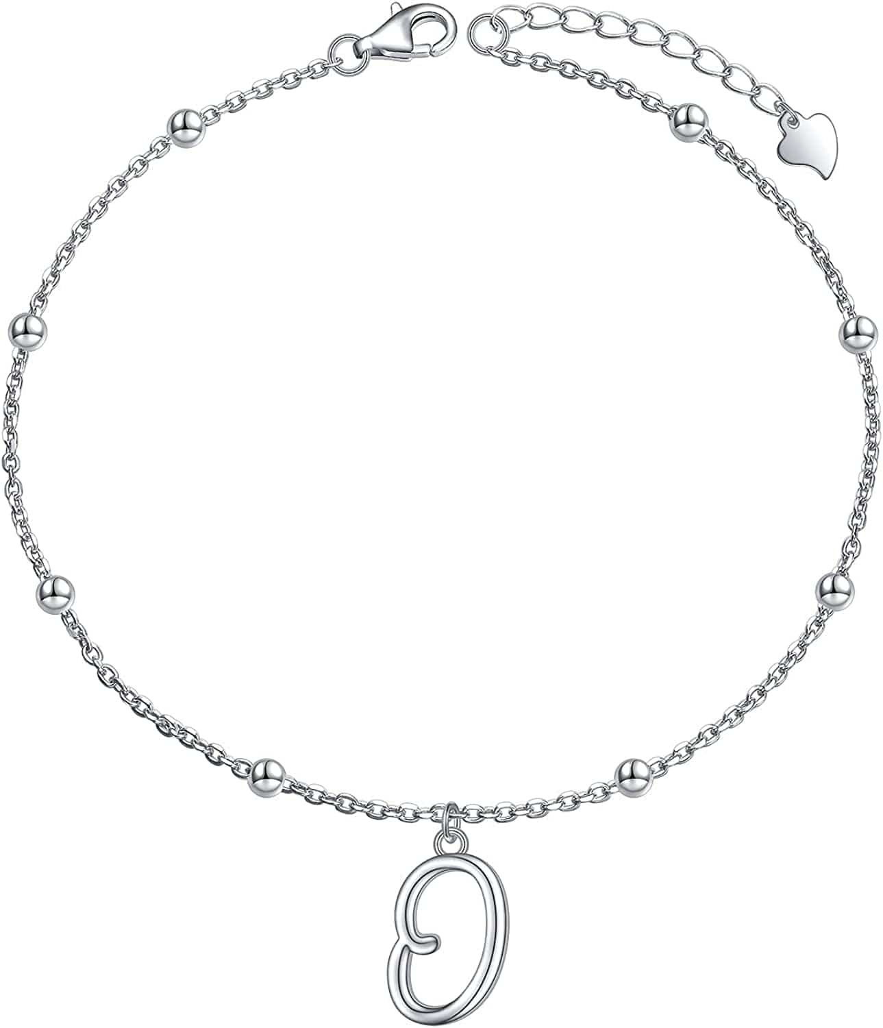 Yinshan S925 Sterling Silver Initial Ankle Bracelets for Women, Dainty Layered Beaded Letter Anklet with Initials Cute Summer Anklets Alphabet Ankle Bracelets for Women Teen Girls Apparel & Accessories > Jewelry > Anklets YinShan O