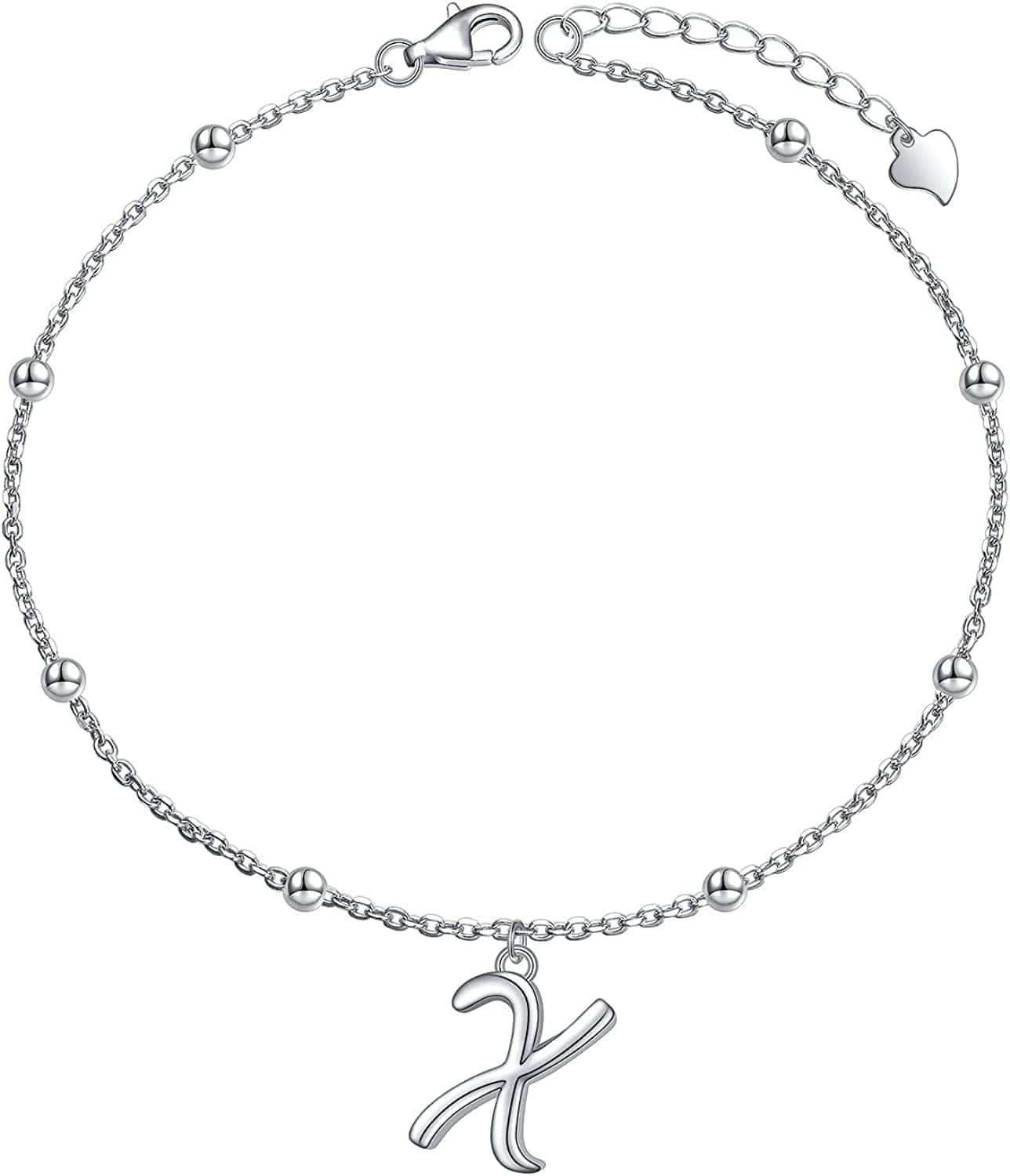 Yinshan S925 Sterling Silver Initial Ankle Bracelets for Women, Dainty Layered Beaded Letter Anklet with Initials Cute Summer Anklets Alphabet Ankle Bracelets for Women Teen Girls Apparel & Accessories > Jewelry > Anklets YinShan X