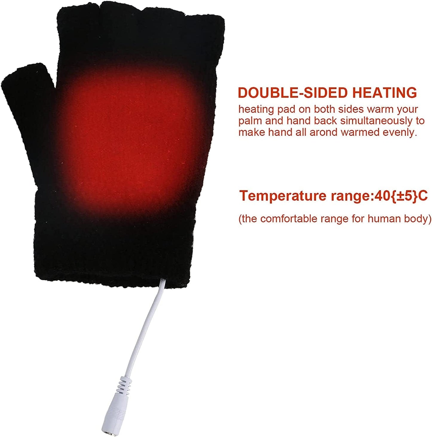 Yinuoday USB Heated Gloves Mitten Unisex Winter Hands Warm Laptop Gloves Womens& Mens Apparel & Accessories > Clothing Accessories > Gloves & Mittens Yinuoday