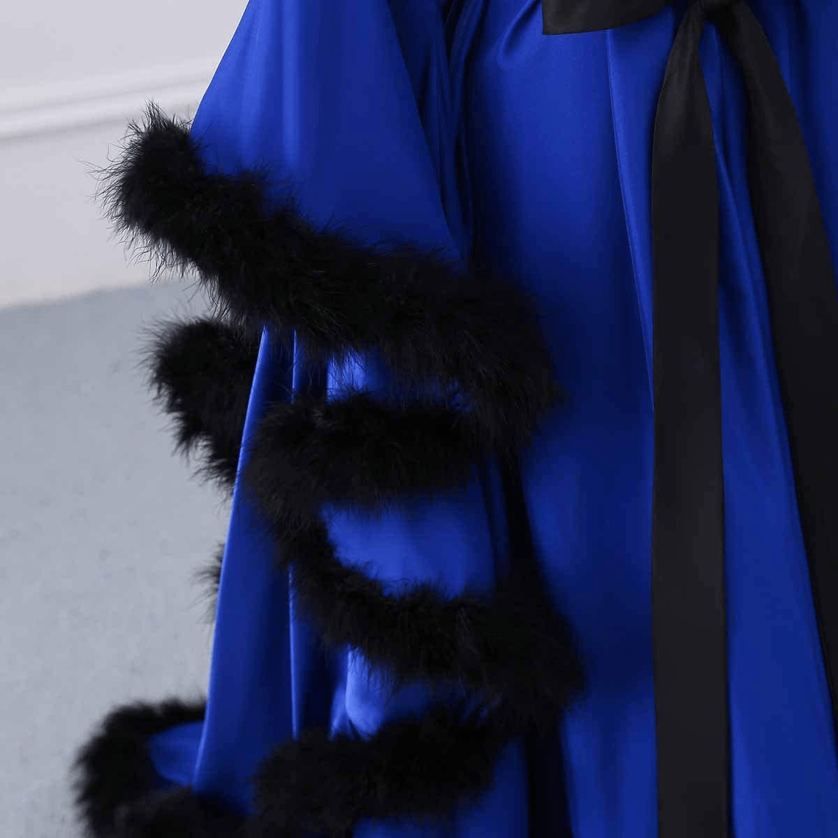 Yinyyinhs Women'S Feather Bridal Robe Wedding Scarf Long Lingerie Robe Nightgown Bathrobe Sleepwear with Belt Apparel & Accessories > Clothing > Dresses yinyyinhs