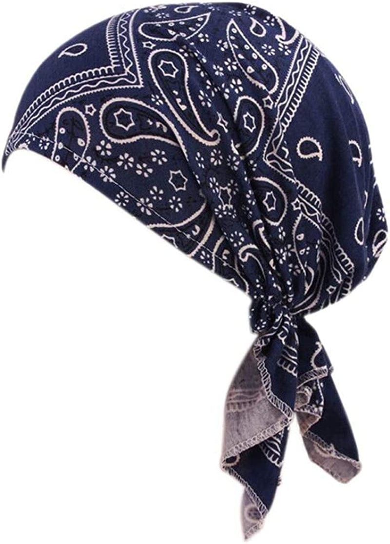 Yiyi Operation Women'S Pre Tied Bandana Turban Head Scarf Chemo Beanie Headwraps Headwear Hair Hair Loss Apparel & Accessories > Clothing Accessories > Headwear YiYi Operation Navy