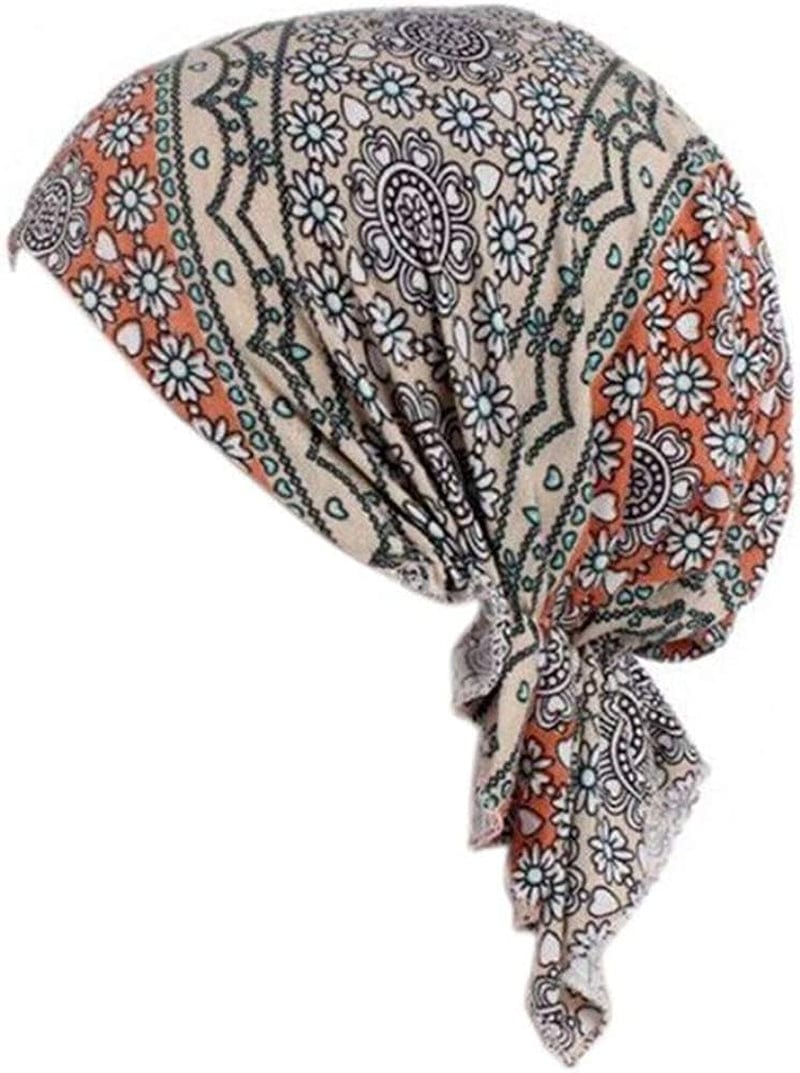 Yiyi Operation Women'S Pre Tied Bandana Turban Head Scarf Chemo Beanie Headwraps Headwear Hair Hair Loss Apparel & Accessories > Clothing Accessories > Headwear YiYi Operation Green Flower