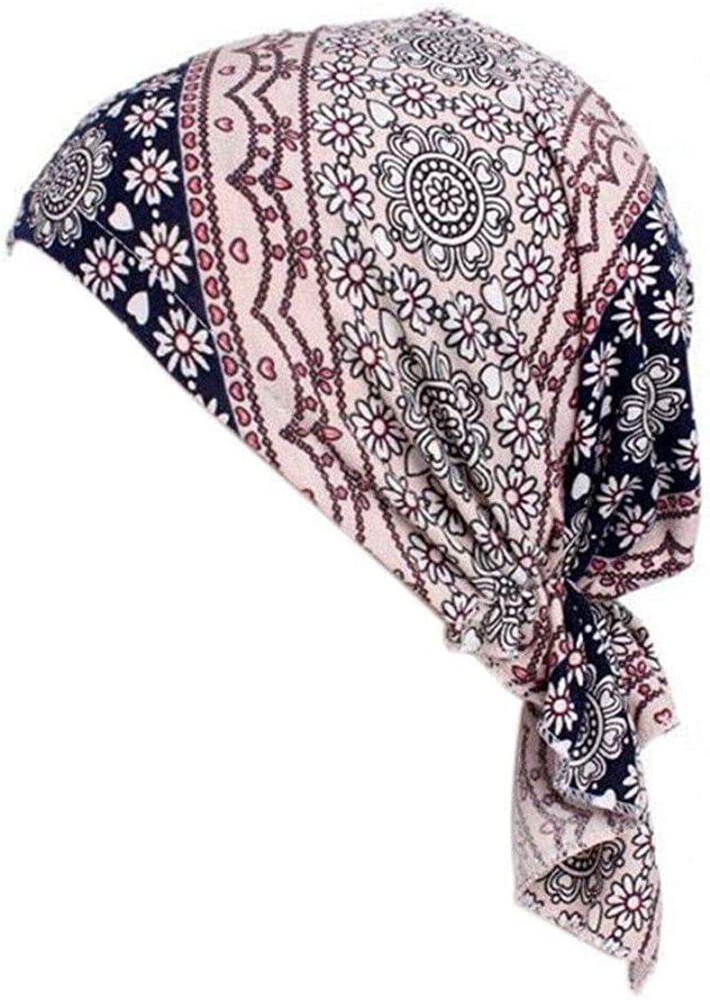 Yiyi Operation Women'S Pre Tied Bandana Turban Head Scarf Chemo Beanie Headwraps Headwear Hair Hair Loss Apparel & Accessories > Clothing Accessories > Headwear YiYi Operation Pink