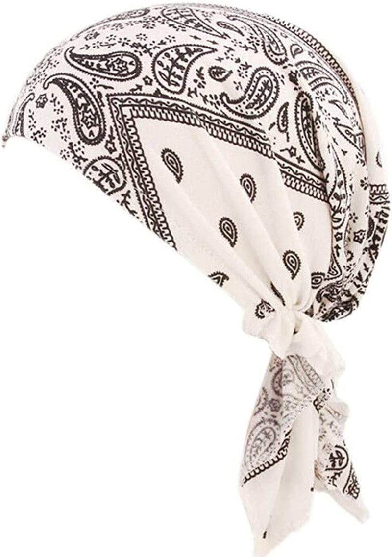 Yiyi Operation Women'S Pre Tied Bandana Turban Head Scarf Chemo Beanie Headwraps Headwear Hair Hair Loss Apparel & Accessories > Clothing Accessories > Headwear YiYi Operation White