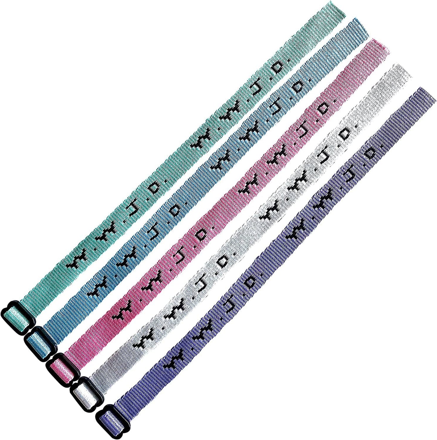 Yleena 25 (2 Dozen plus 1) 5 Pastel Colors, WWJD Bracelets - What Would Jesus Do Woven Wristbands per Pack - Religious Christian WWJD Bracelet for Fundraisers Perfect for Men Women Boys and Girls Apparel & Accessories > Jewelry > Bracelets Yleena
