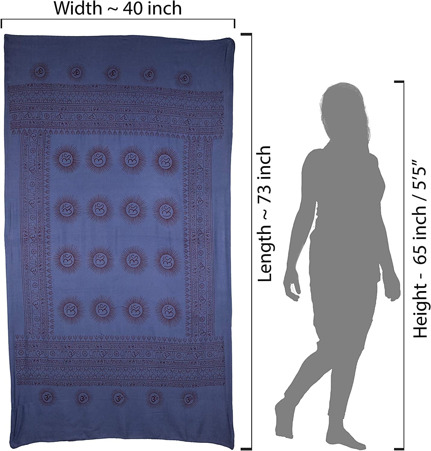 Yoga Scarf Meditation Shawl Large Wrap Hindu Prayer Stole OM Print Apparel & Accessories > Clothing Accessories > Scarves & Shawls Ram Nami