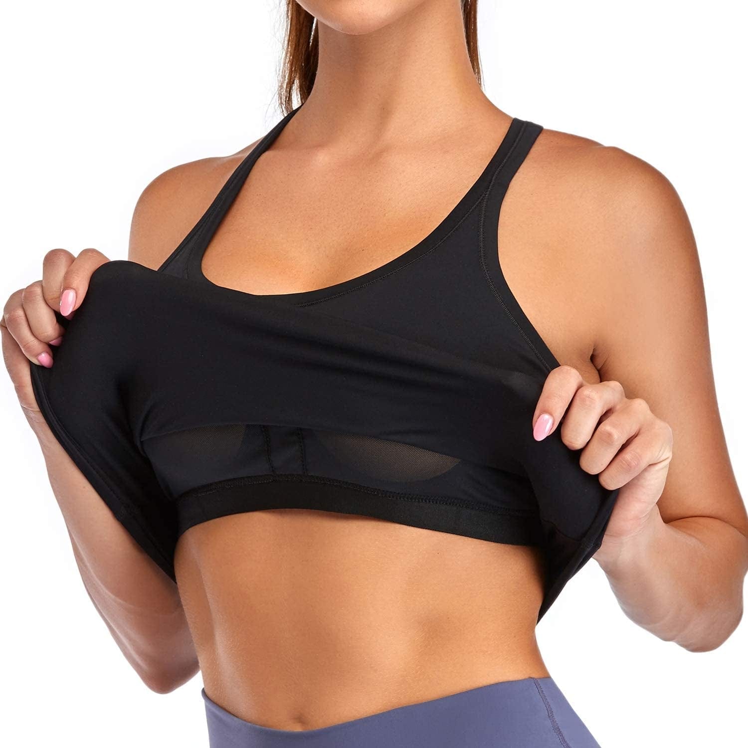 Yoga Sports Bras Padded Workout Tank Tops Gym Crop Tops Fitness Camisole Running Shirts for Girls Women